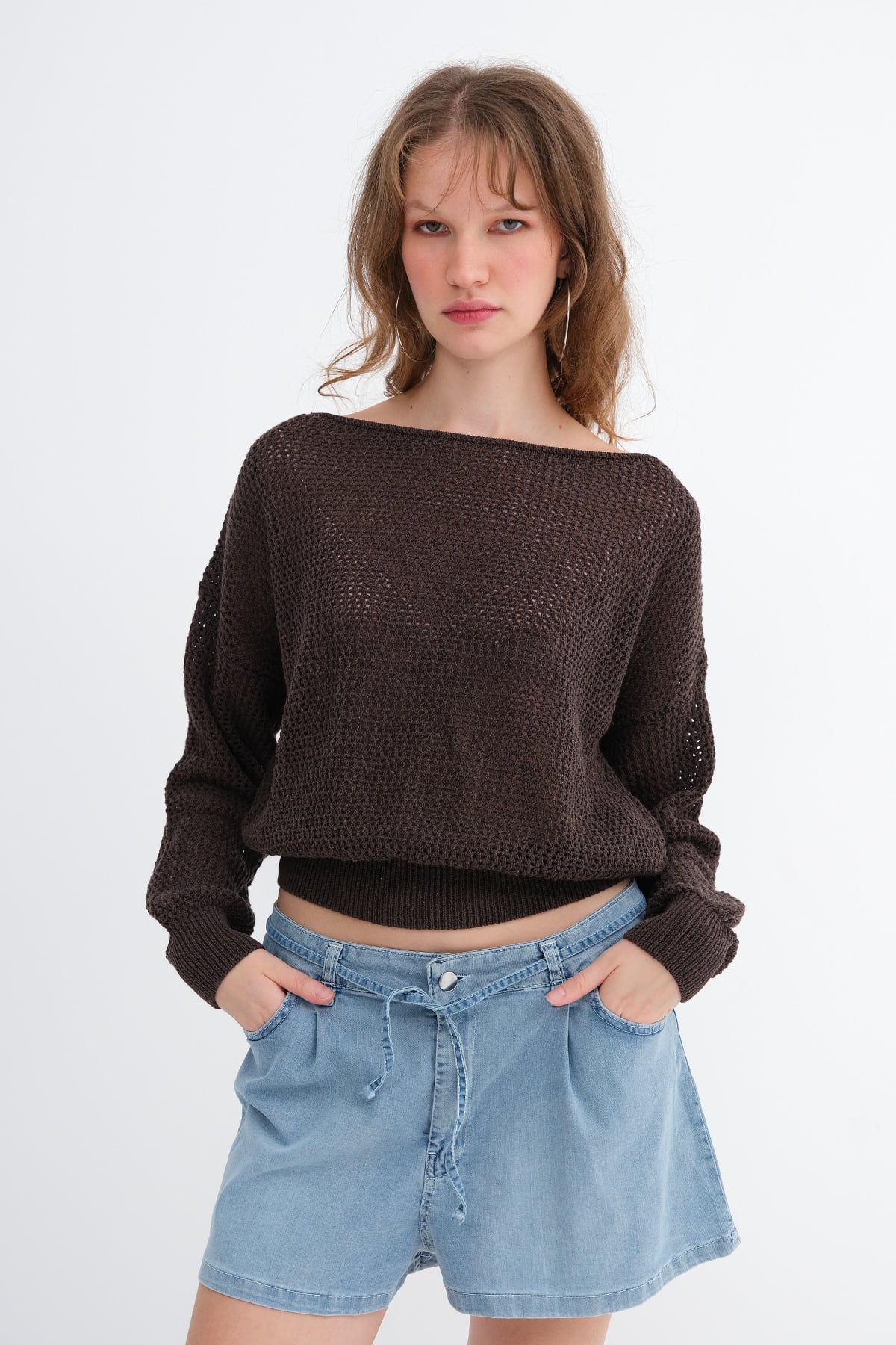 Brown_Openwork-Knit-Sweater-addax