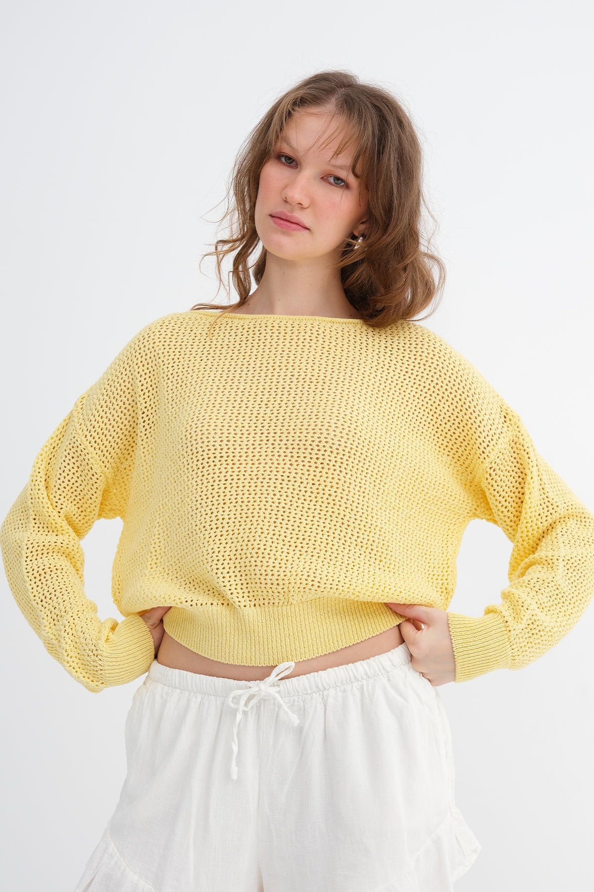 Light-Yellow_Openwork-Knit-Sweater-addax