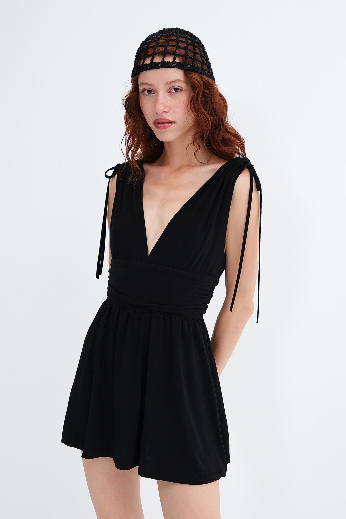 Black_V-Neck-Mini-Dress-with-Shoulder-Ties-addax