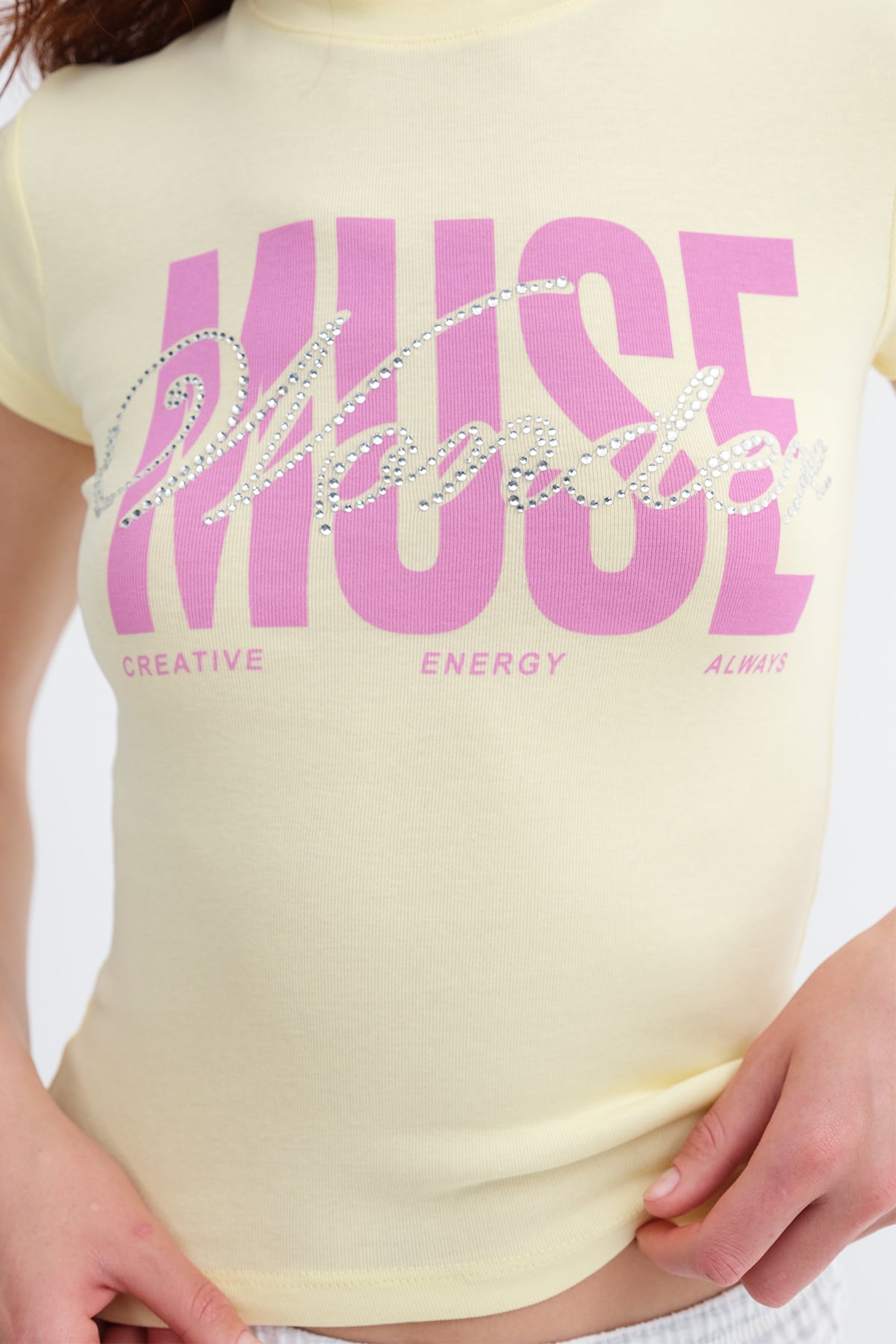 Yellow_Slogan-Print-Crew-Neck-T-Shirt-addax