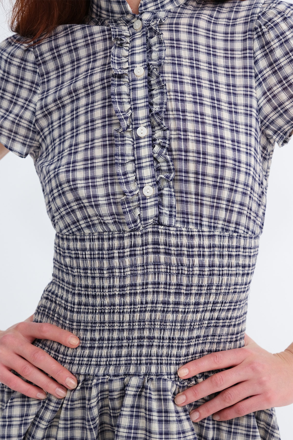 Navy-Blue-stone_Checked-Ruffled-Mini-Dress-addax