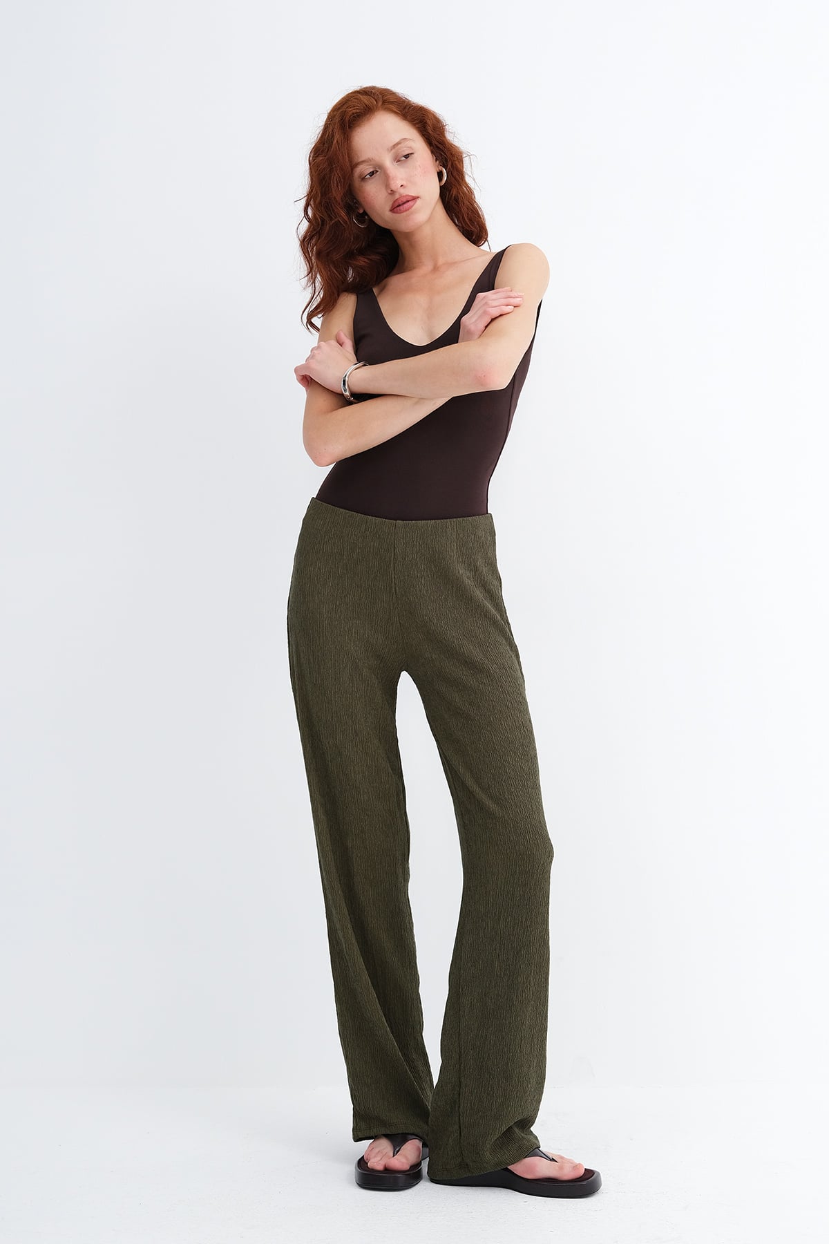 Khaki_Elastic-Waist-Wide-Leg-Trousers-addax