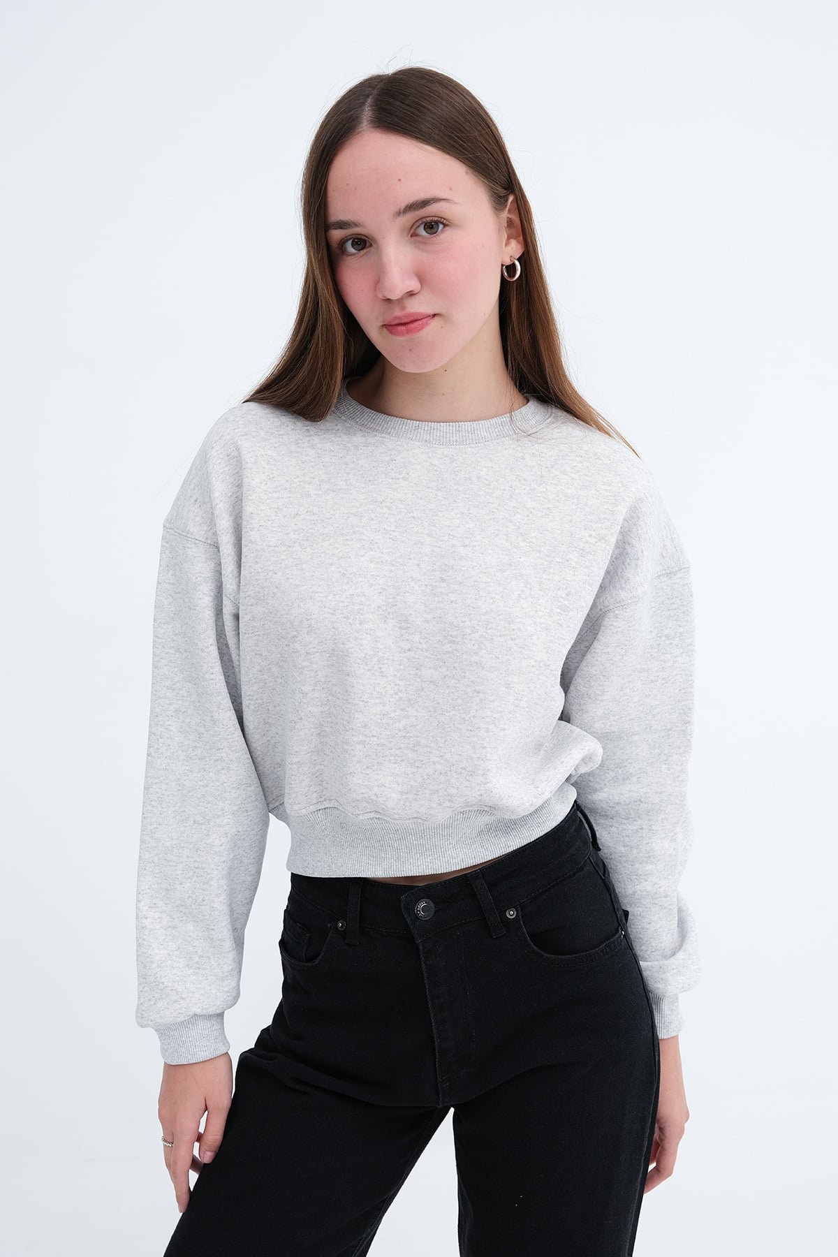 Snow-Melange_Brushed-Crew-Neck-Sweatshirt-addax