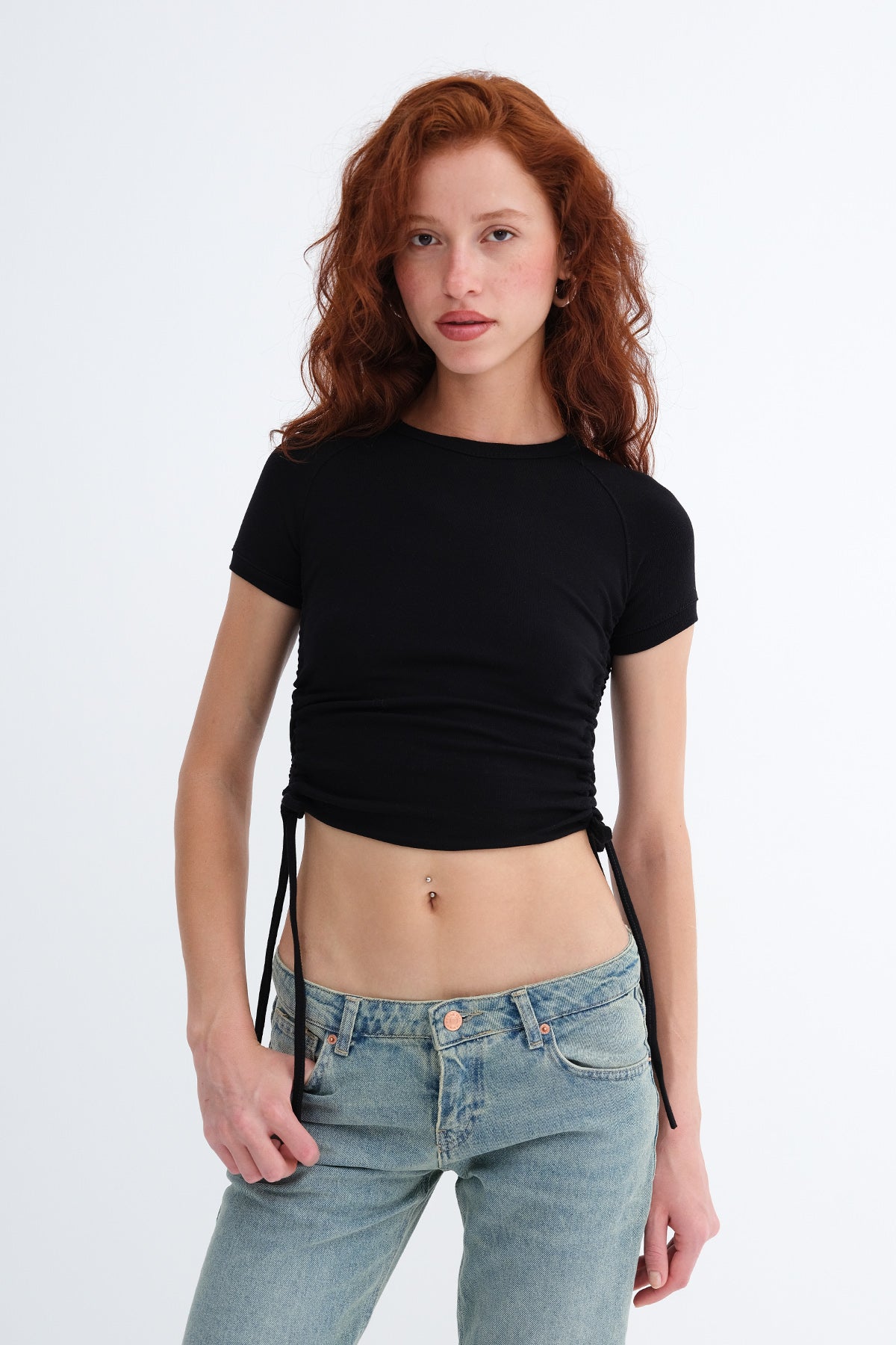 Black_Side-Gathered-T-Shirt-addax