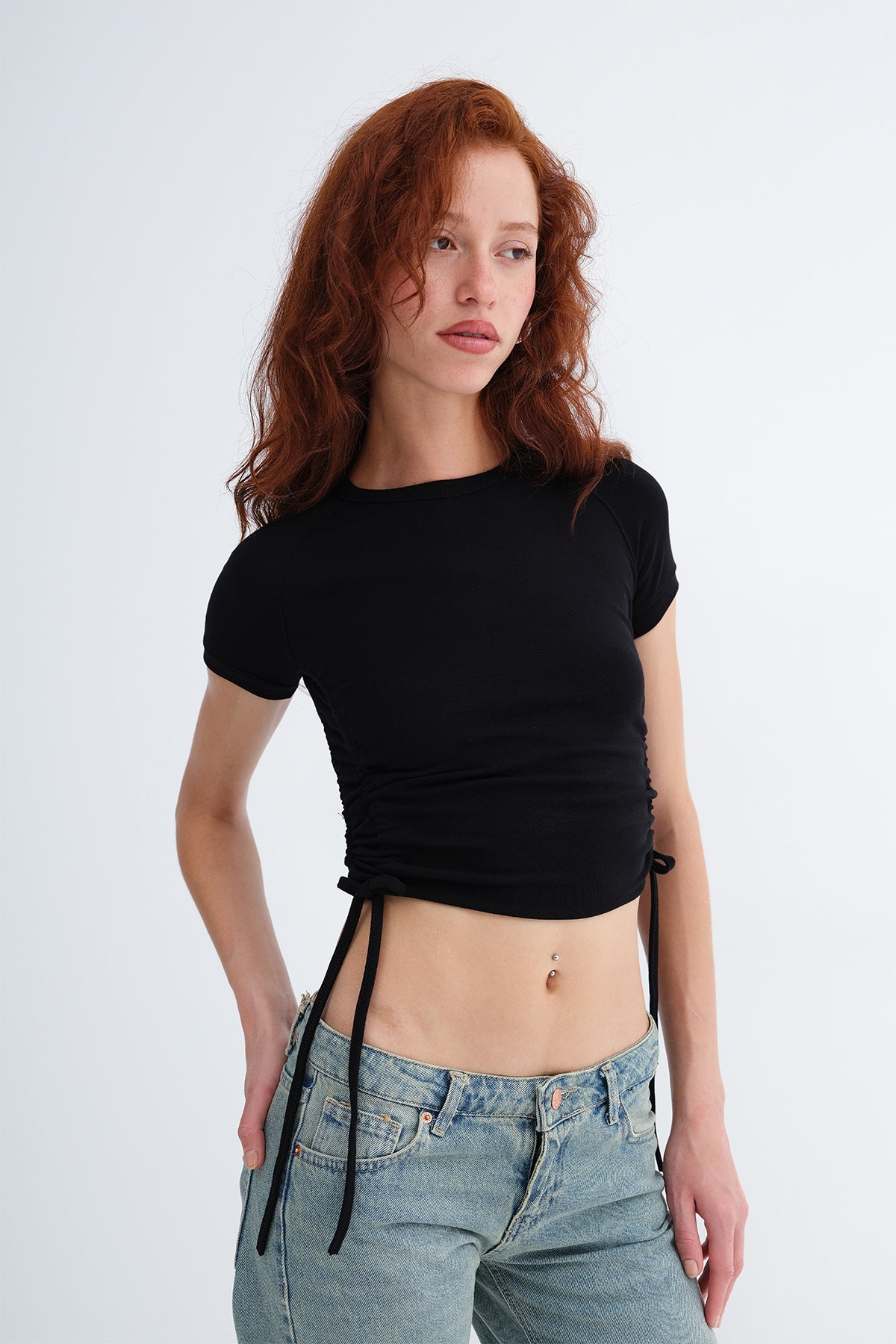 Black_Side-Gathered-T-Shirt-addax