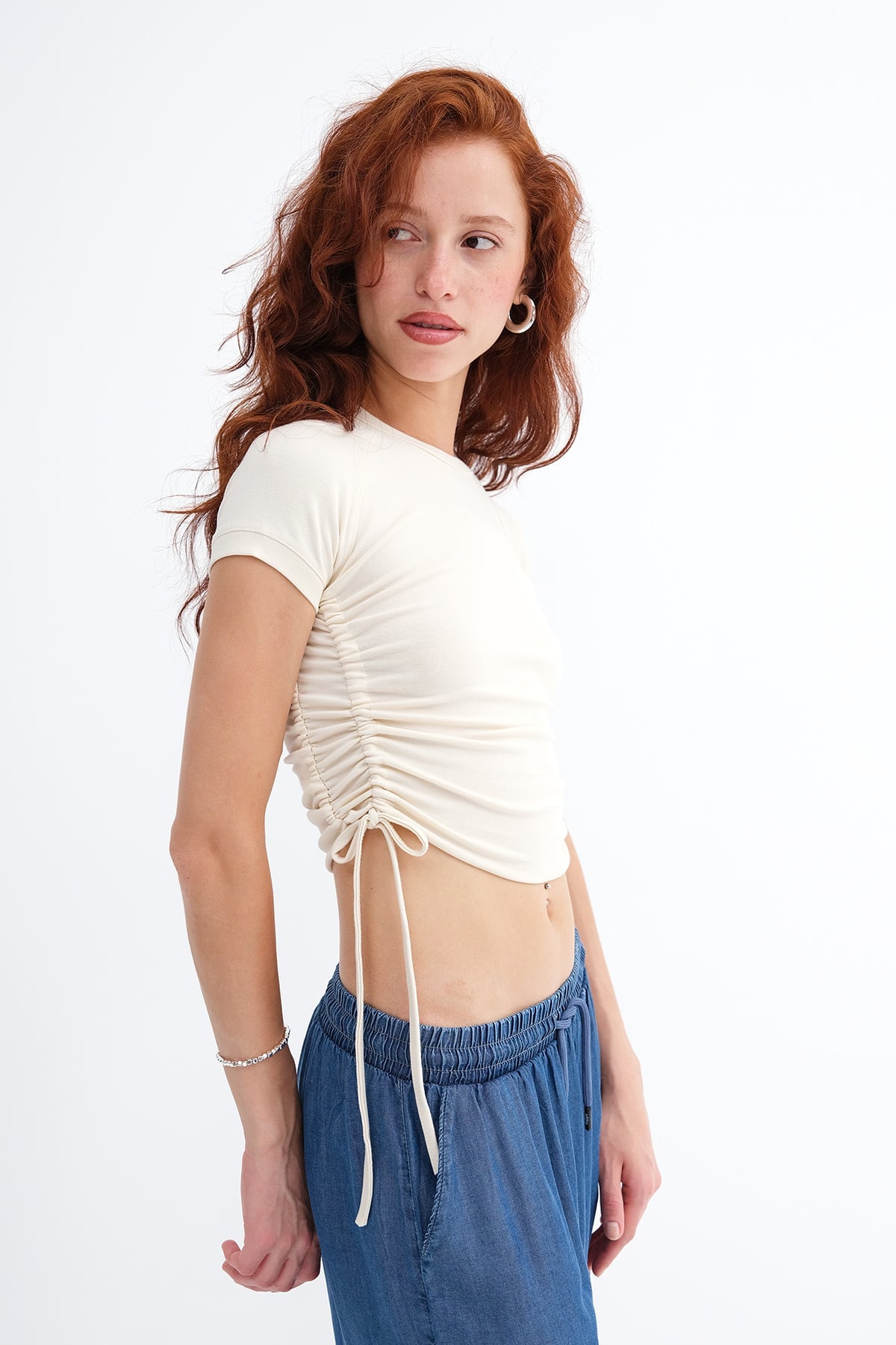 Side Gathered T-Shirt