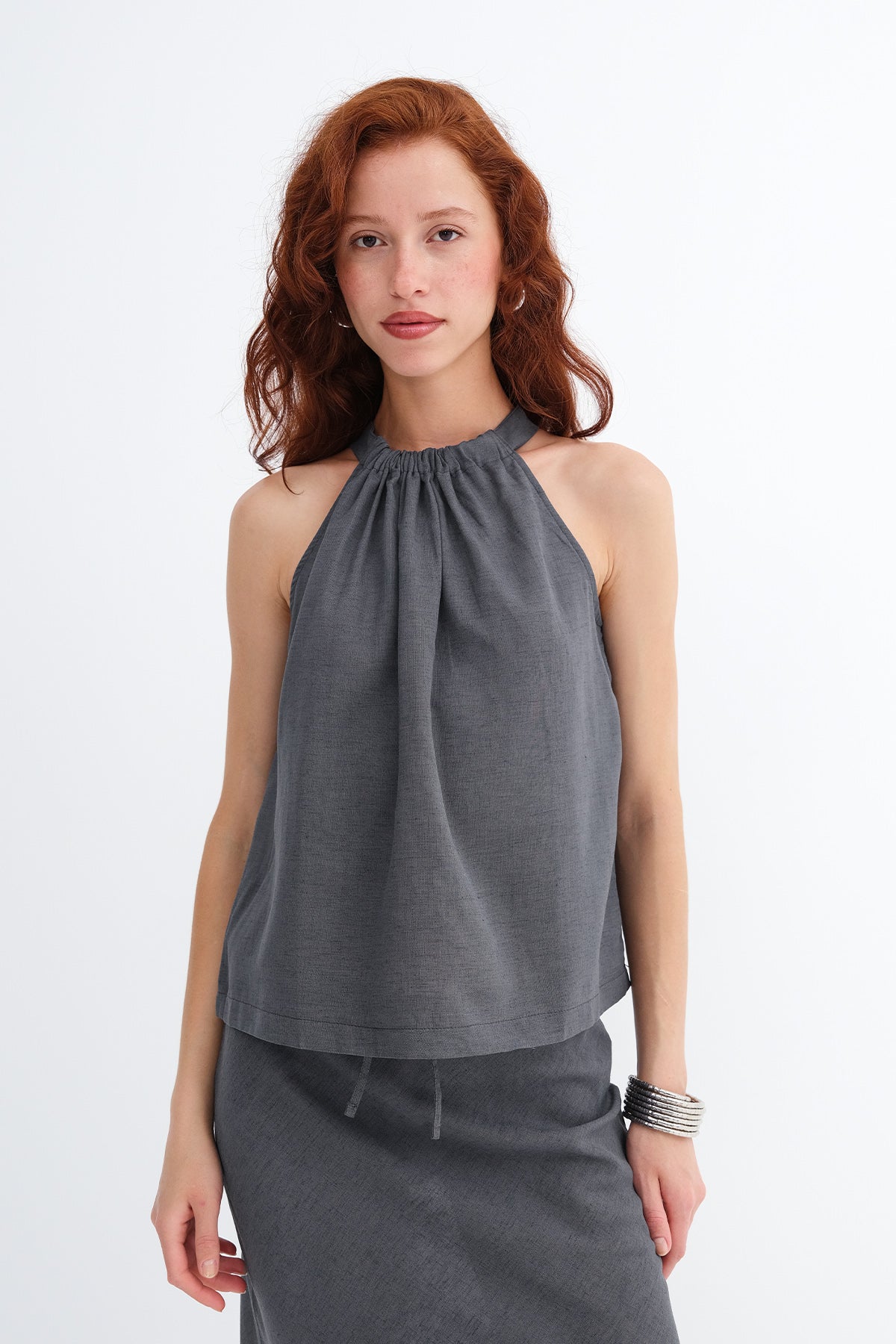 Charcoal_Sleeveless-Neckline-Blend-Blouse-addax