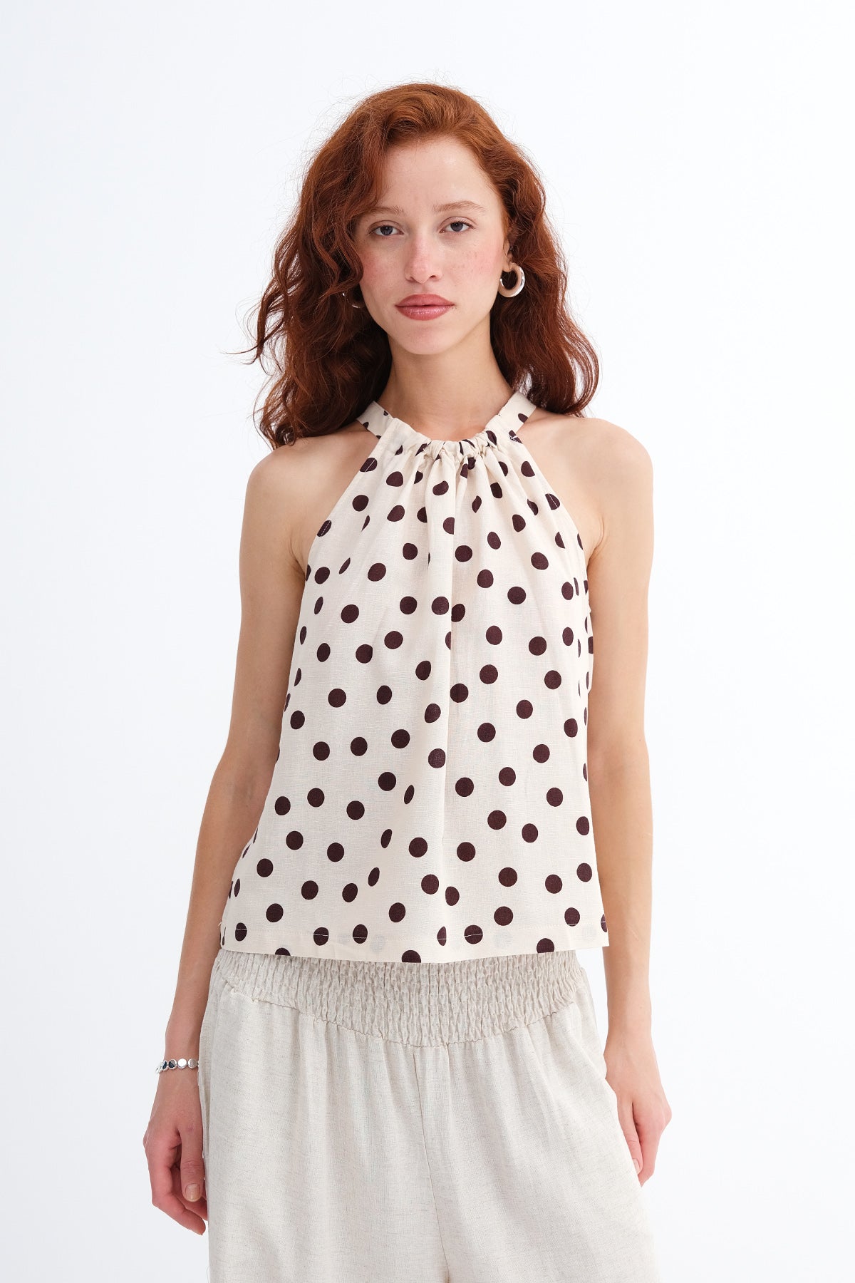 Polka-Dot_Sleeveless-Neckline-Blend-Blouse-addax