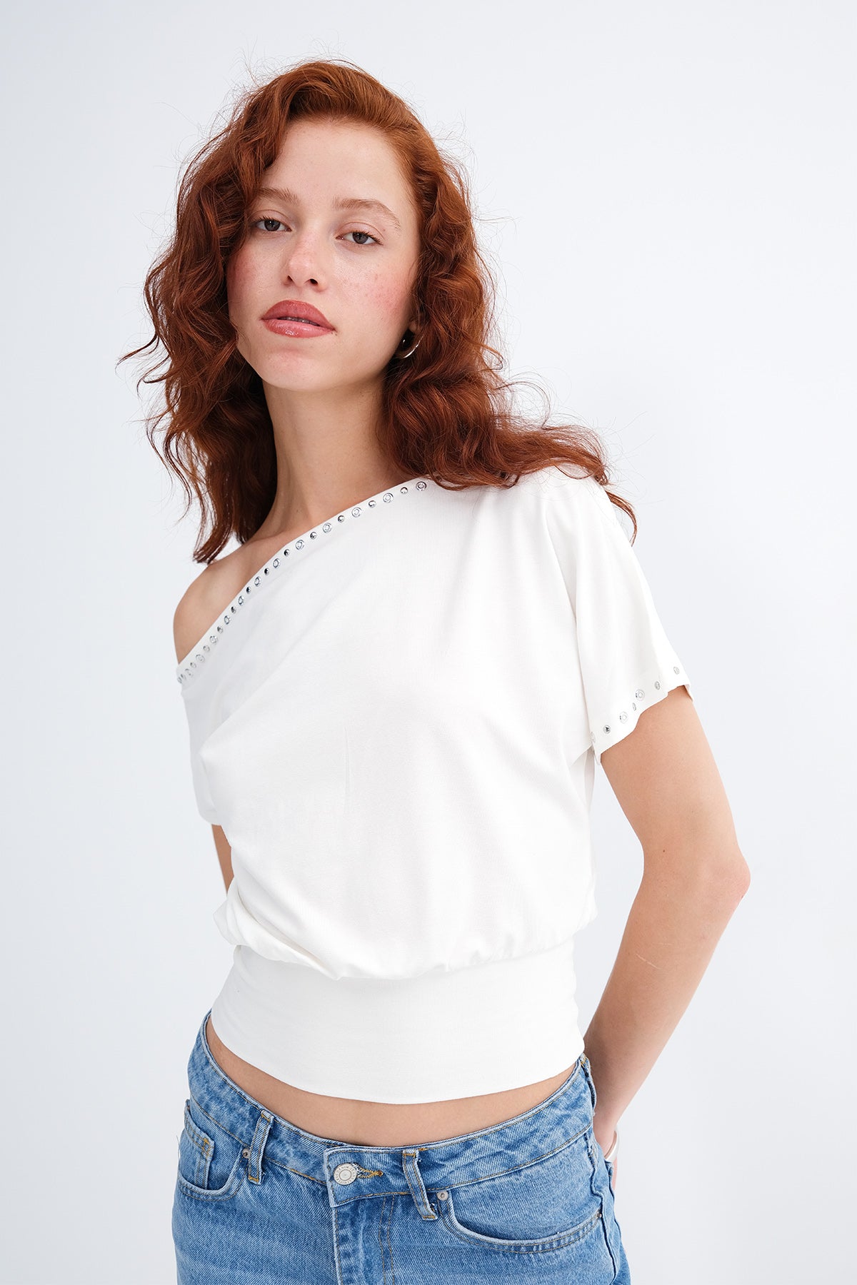Ecru_Asymmetrical-Studded-T-Shirt-addax