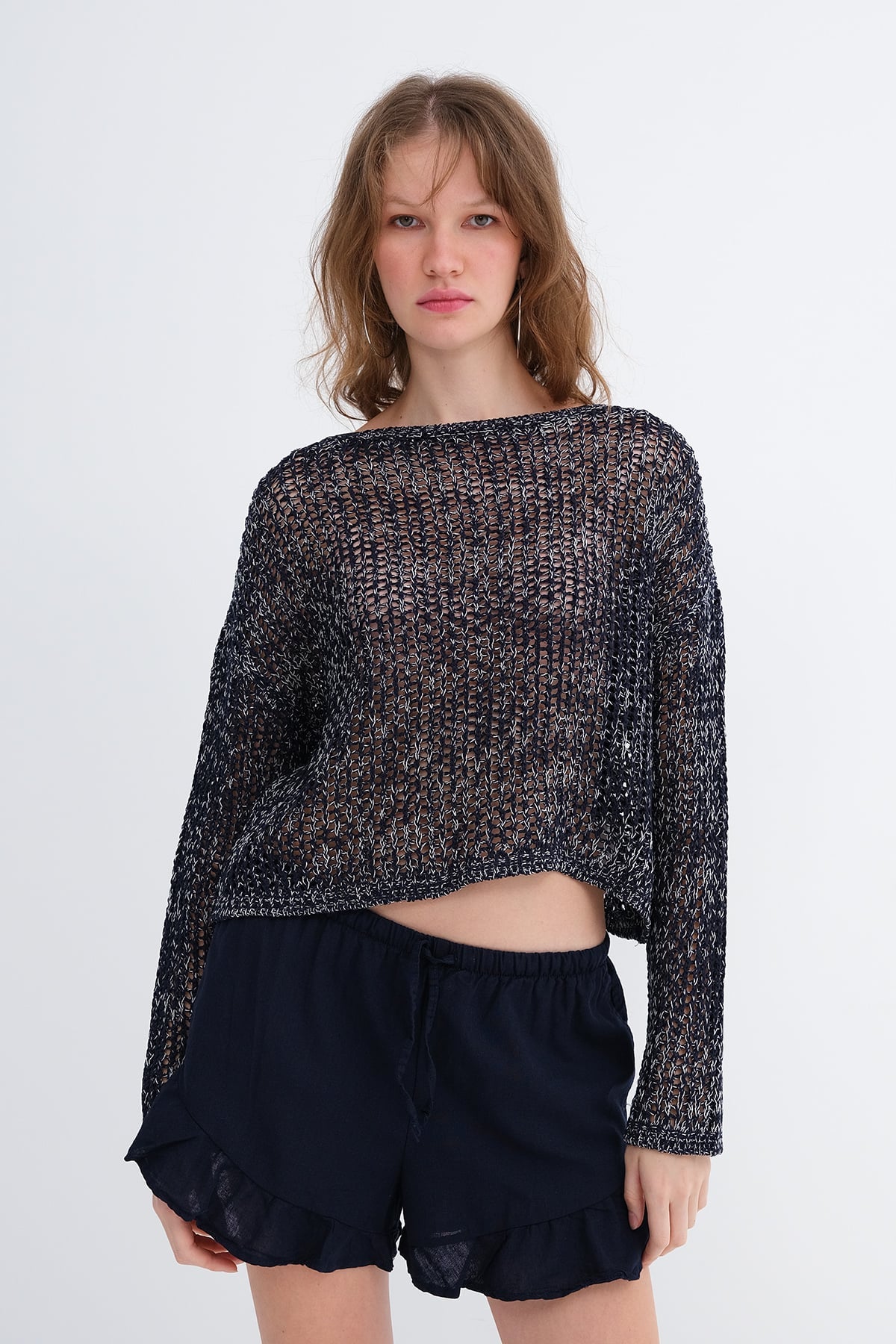 Dark-Night-Blue_Crew-Neck-Openwork-Knitwear-addax