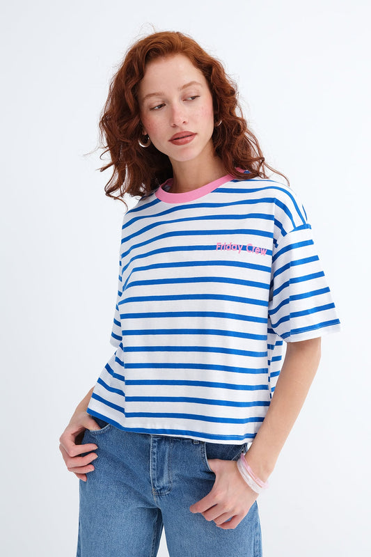 Blue---Ecru_Striped-T-Shirt-addax