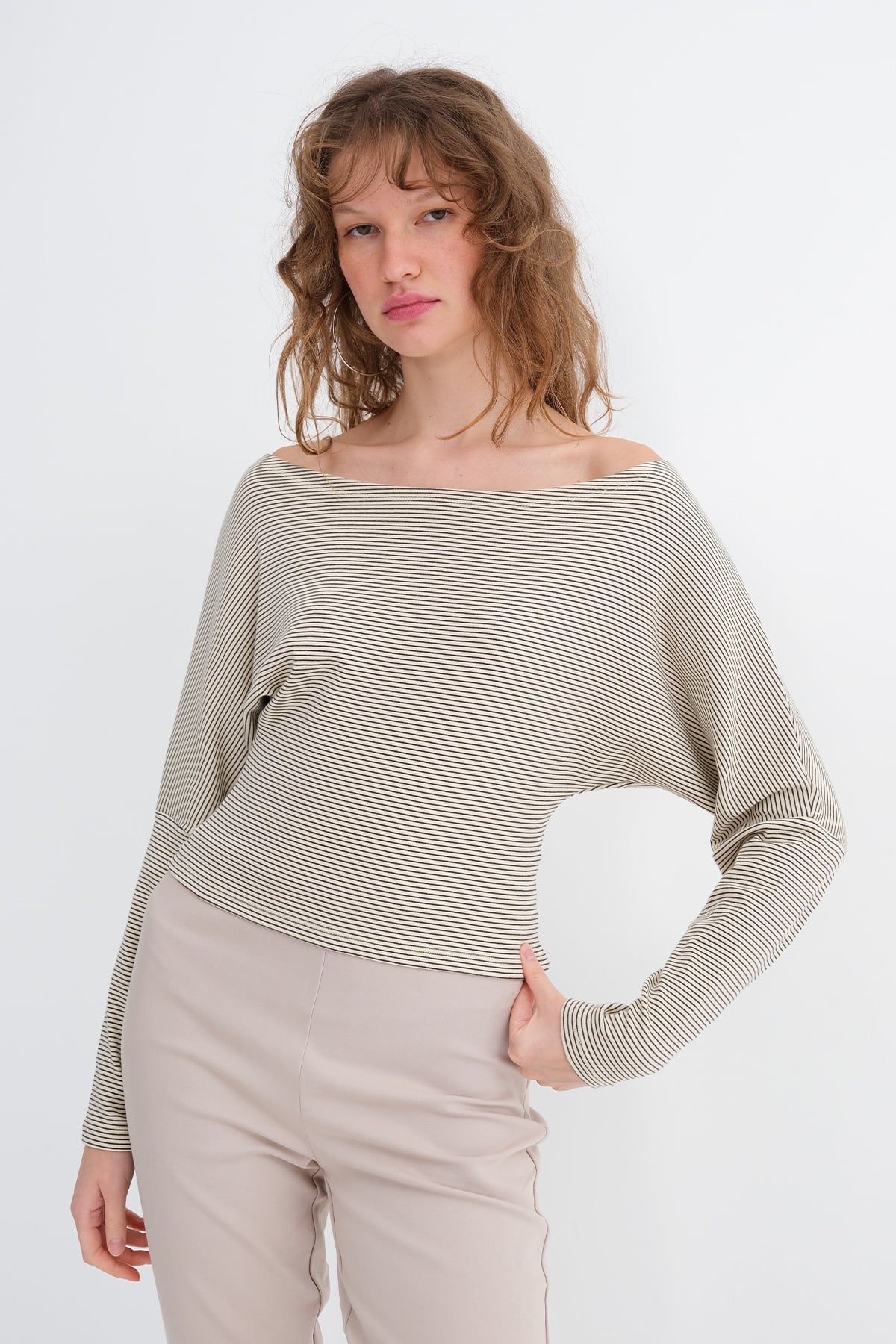 L.Yellow-S.brown_Striped-Long-Sleeve-Blouse-addax