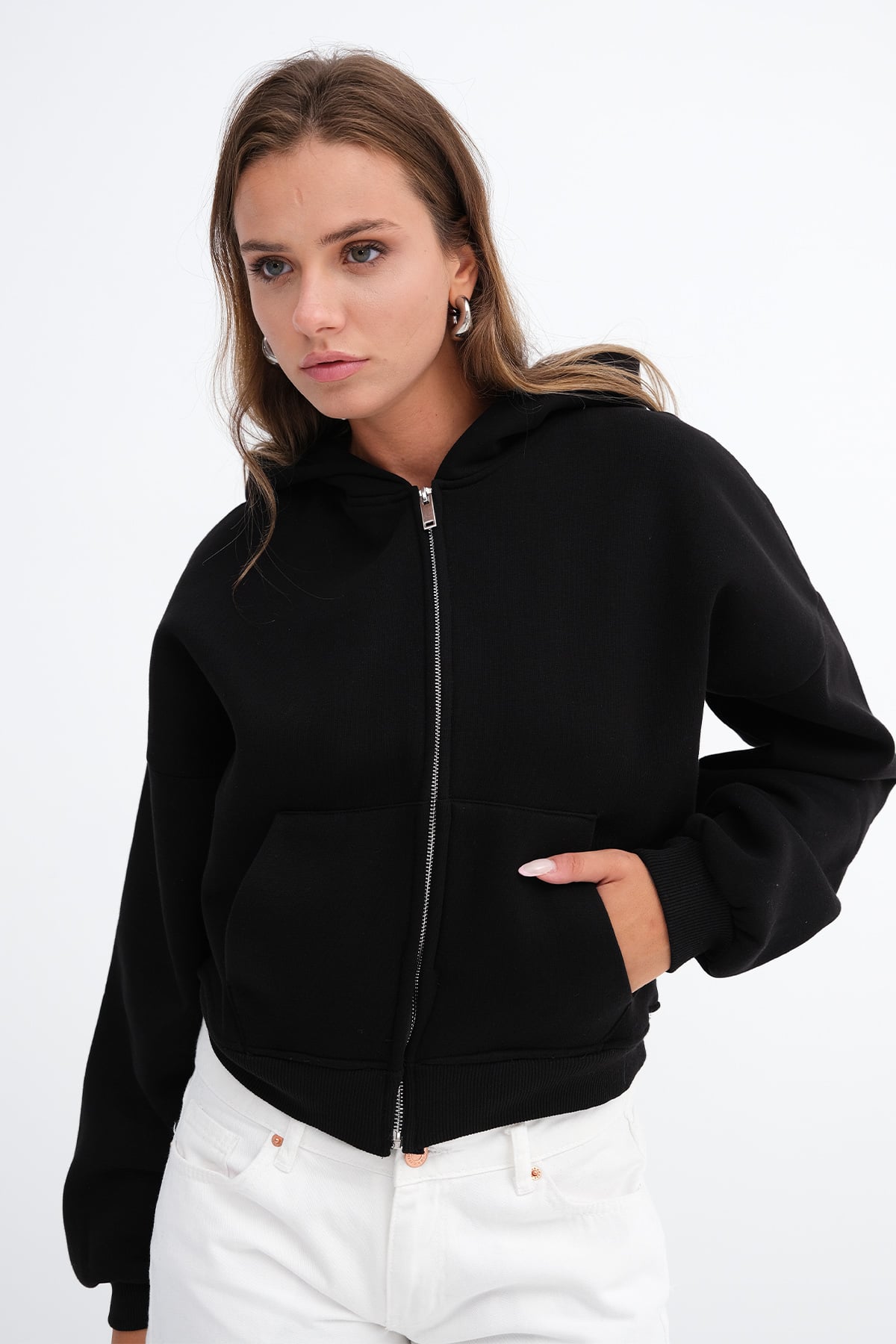 Black_Kapüşonlu-Şardonlu-Sweatshirt-H13246-addax