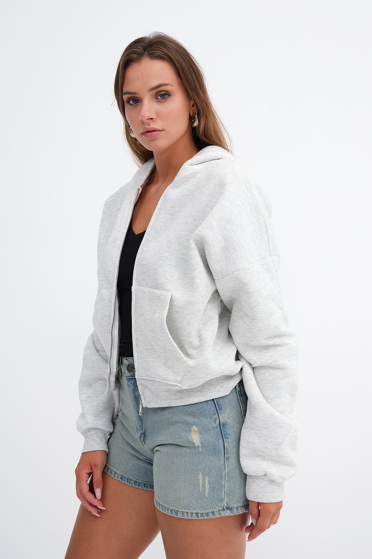 Grey-Melange_Kapüşonlu-Şardonlu-Sweatshirt-H13246-addax
