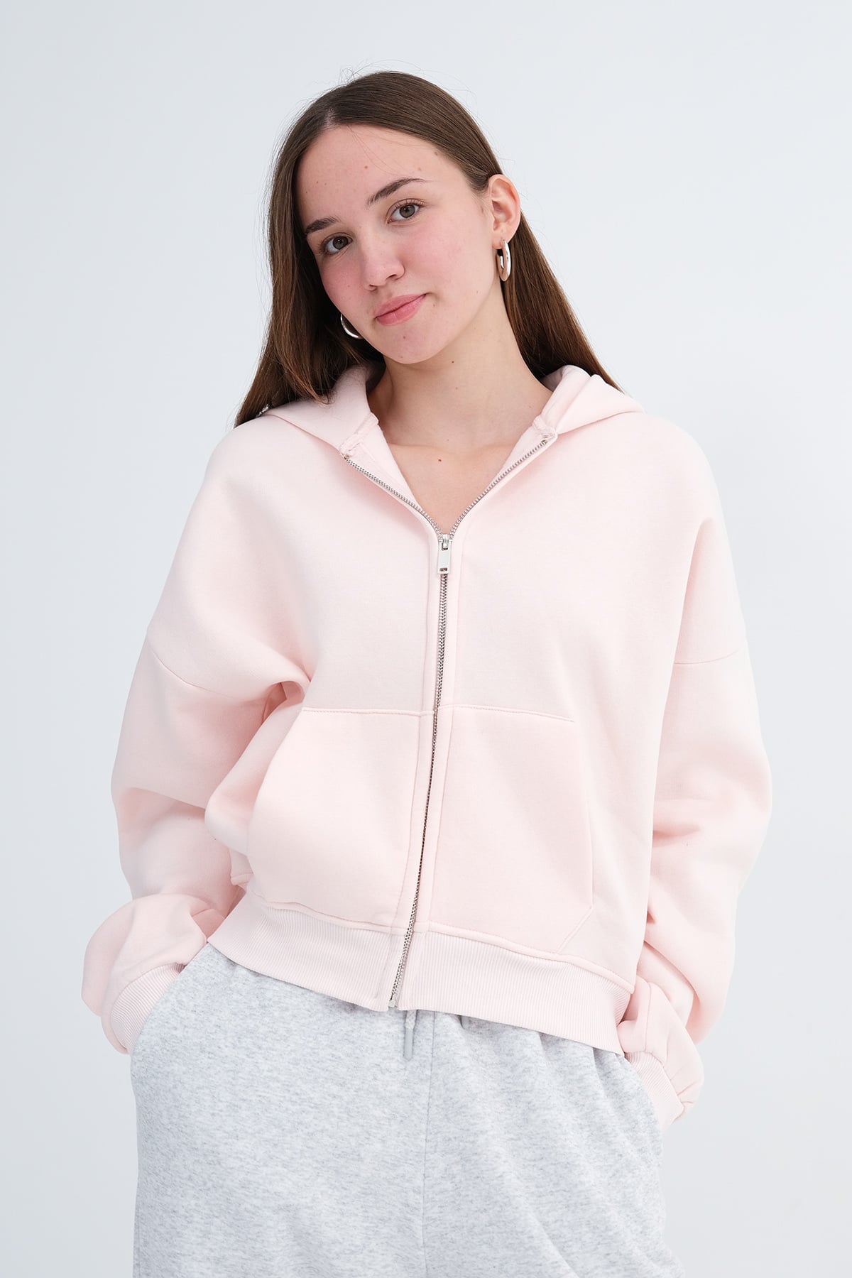 Sugar-Pink_Kapüşonlu-Şardonlu-Sweatshirt-H13246-addax