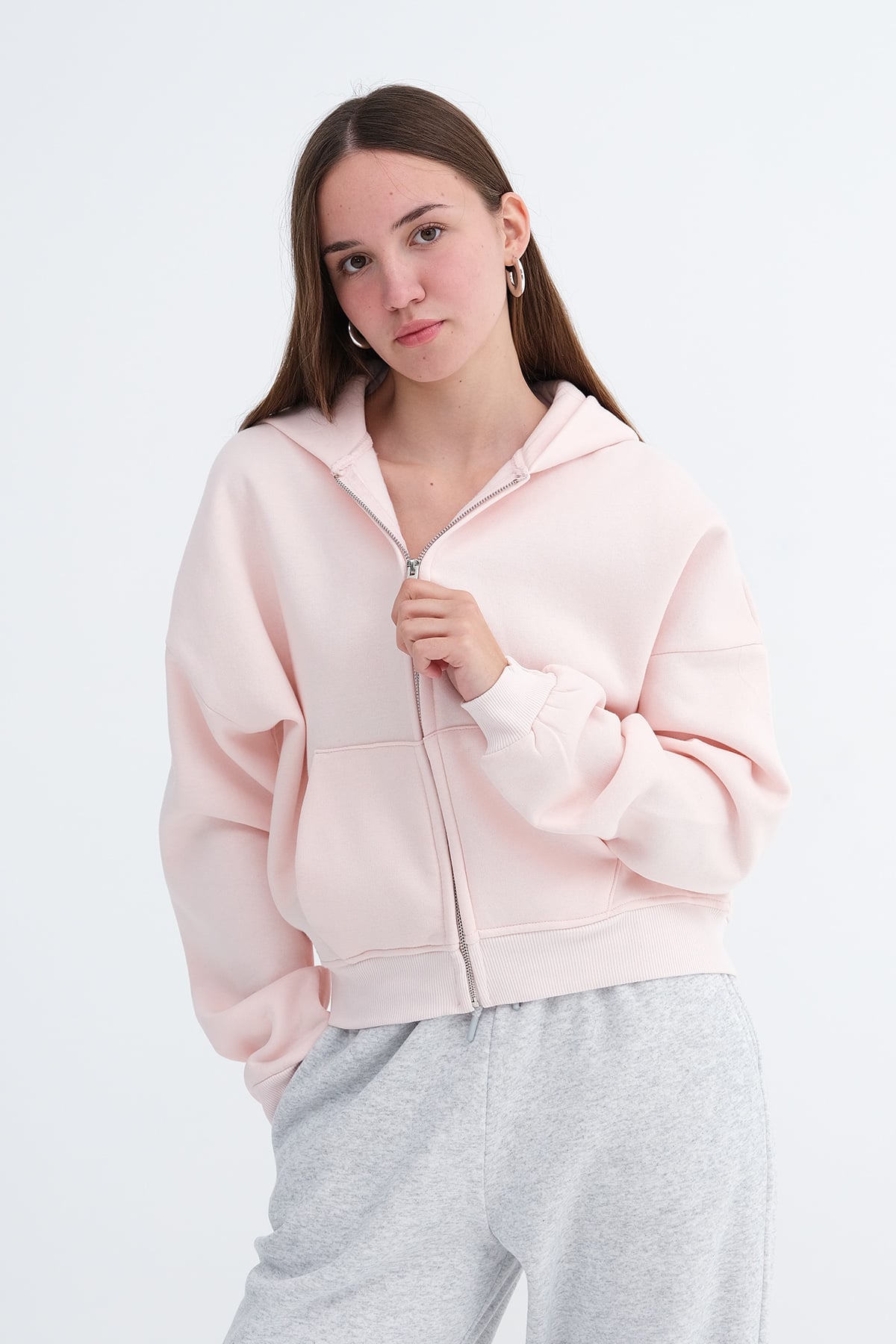 Sugar-Pink_Kapüşonlu-Şardonlu-Sweatshirt-H13246-addax