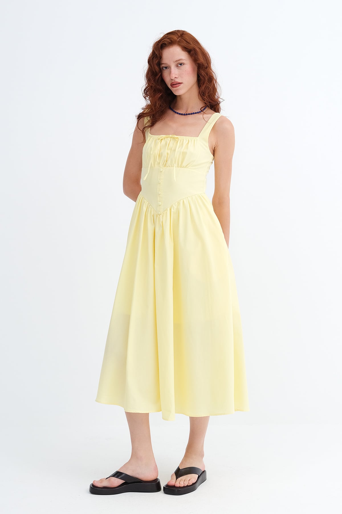 Yellow_Square-Neck-Midi-Dress-addax