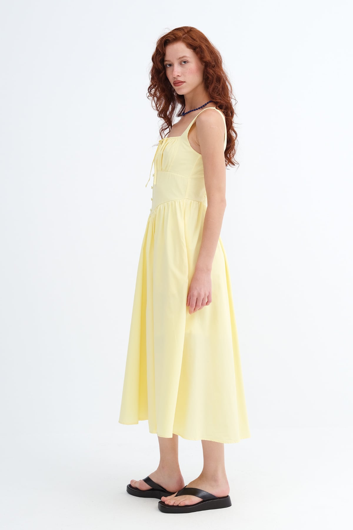 Yellow_Square-Neck-Midi-Dress-addax