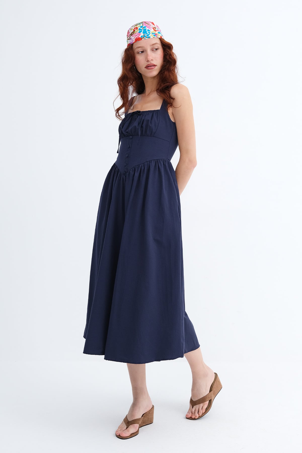 Dark-Night-Blue_Square-Neck-Midi-Dress-addax