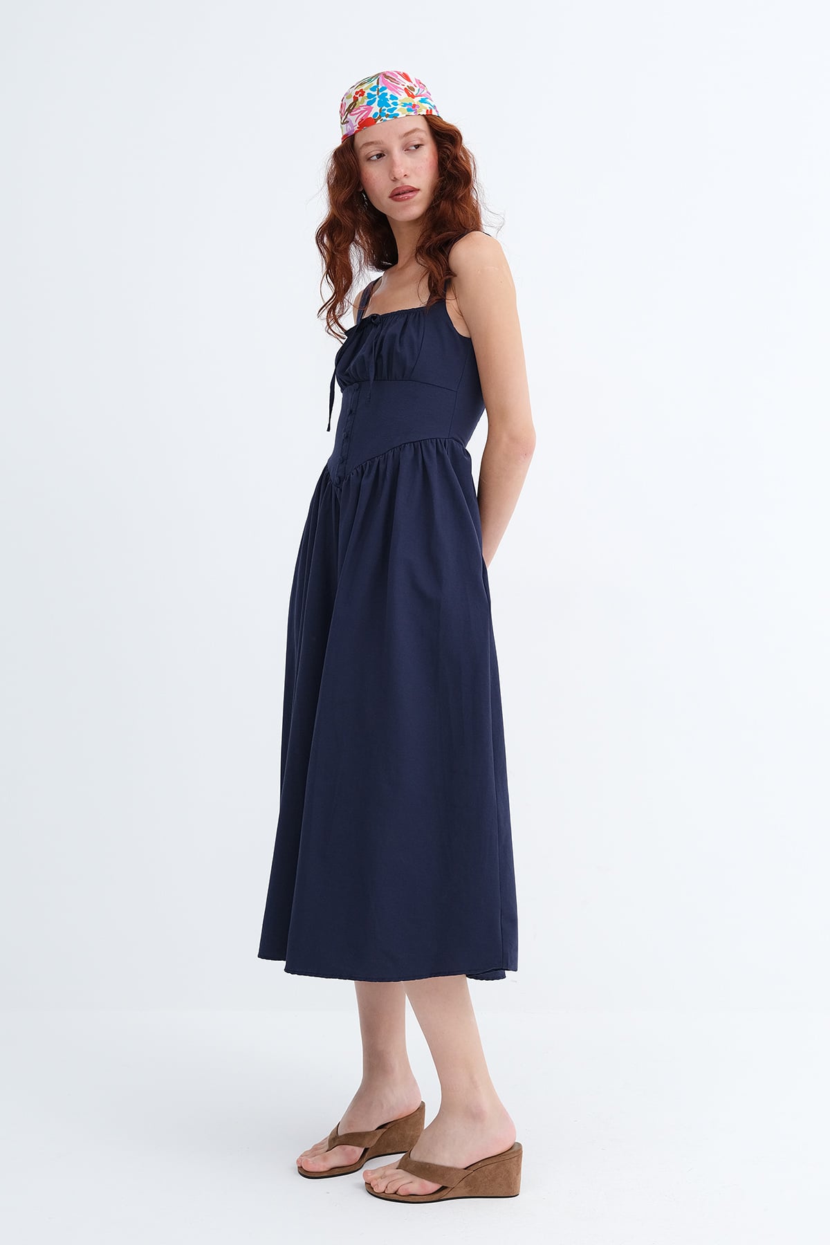 Dark-Night-Blue_Square-Neck-Midi-Dress-addax