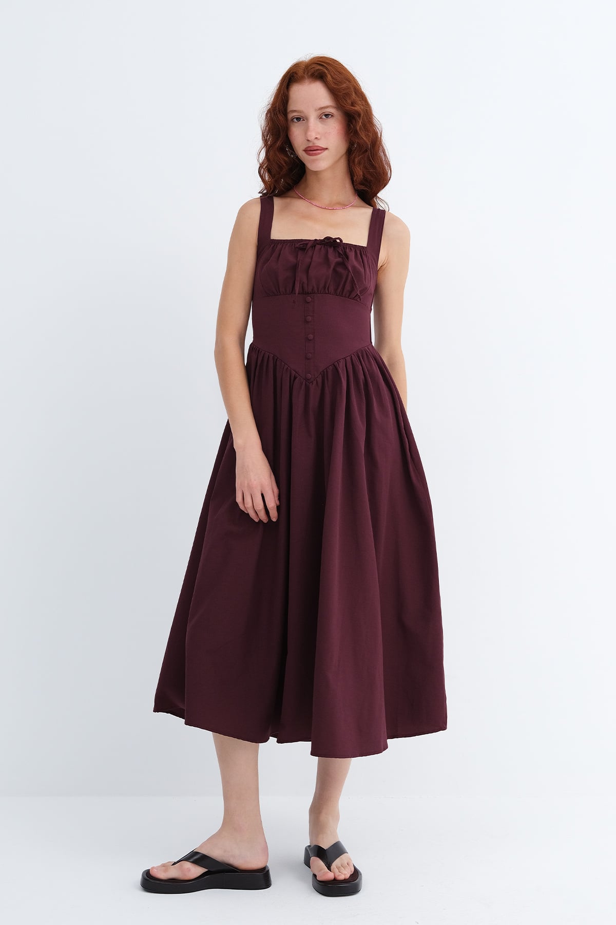 Burgundy_Square-Neck-Midi-Dress-addax