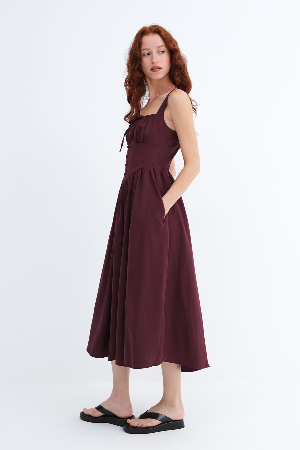 Burgundy_Square-Neck-Midi-Dress-addax