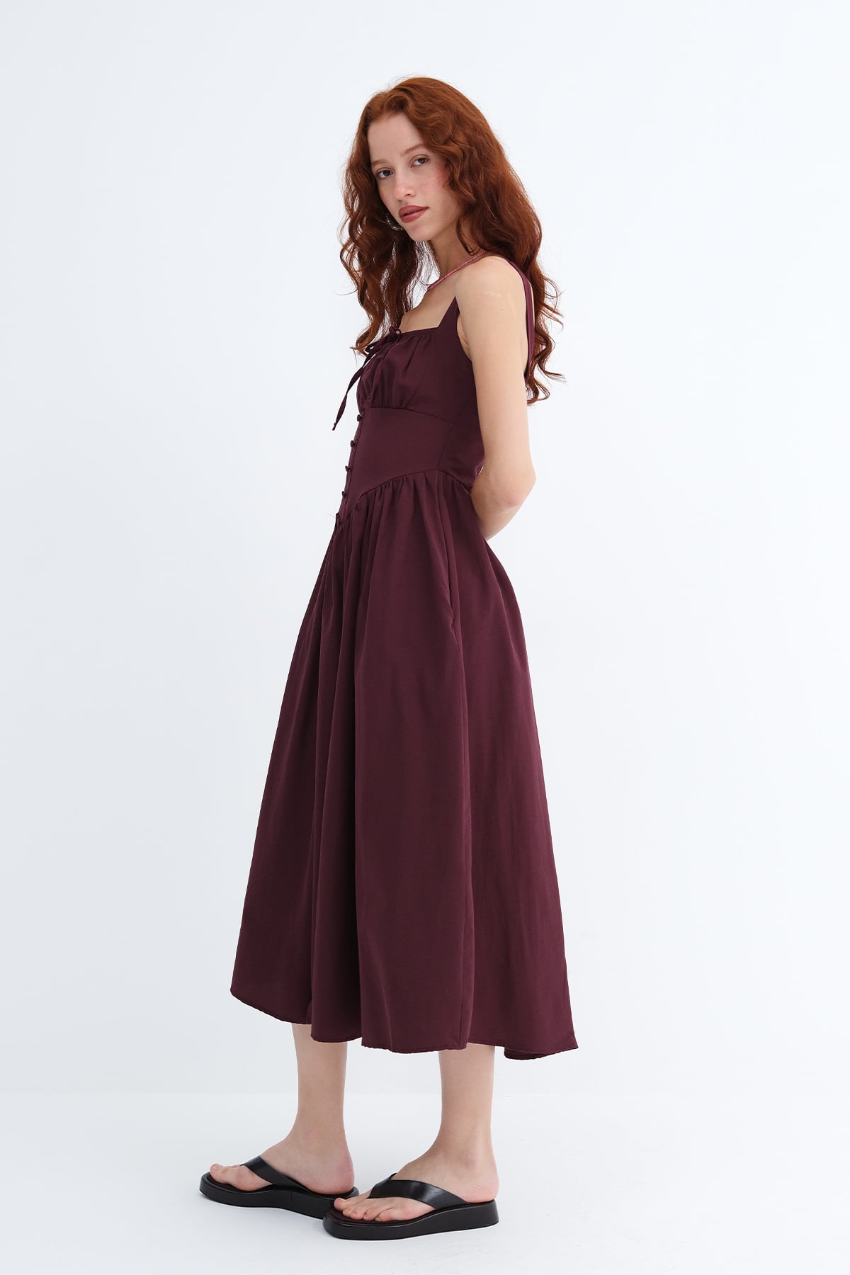 Burgundy_Square-Neck-Midi-Dress-addax