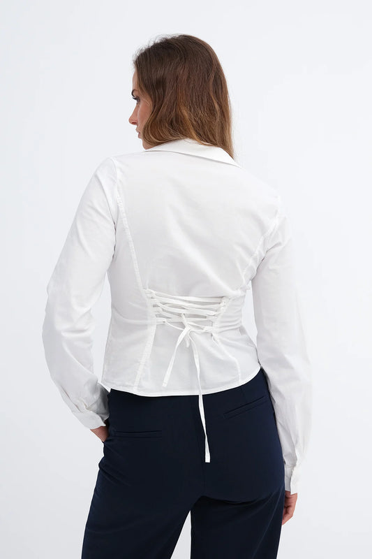 White_Ruched-Front-Tie-Shirt_addax