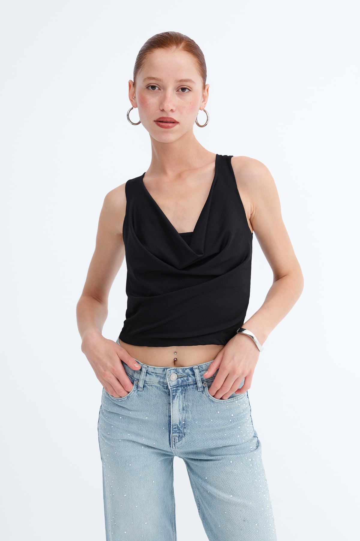 Black_Cowl-Neck-Sleeveless-Blouse-addax