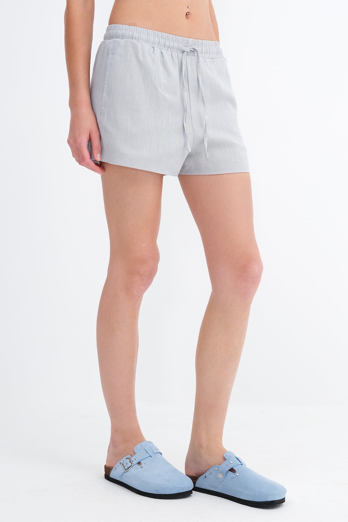 Elastic Waist Linen Shorts