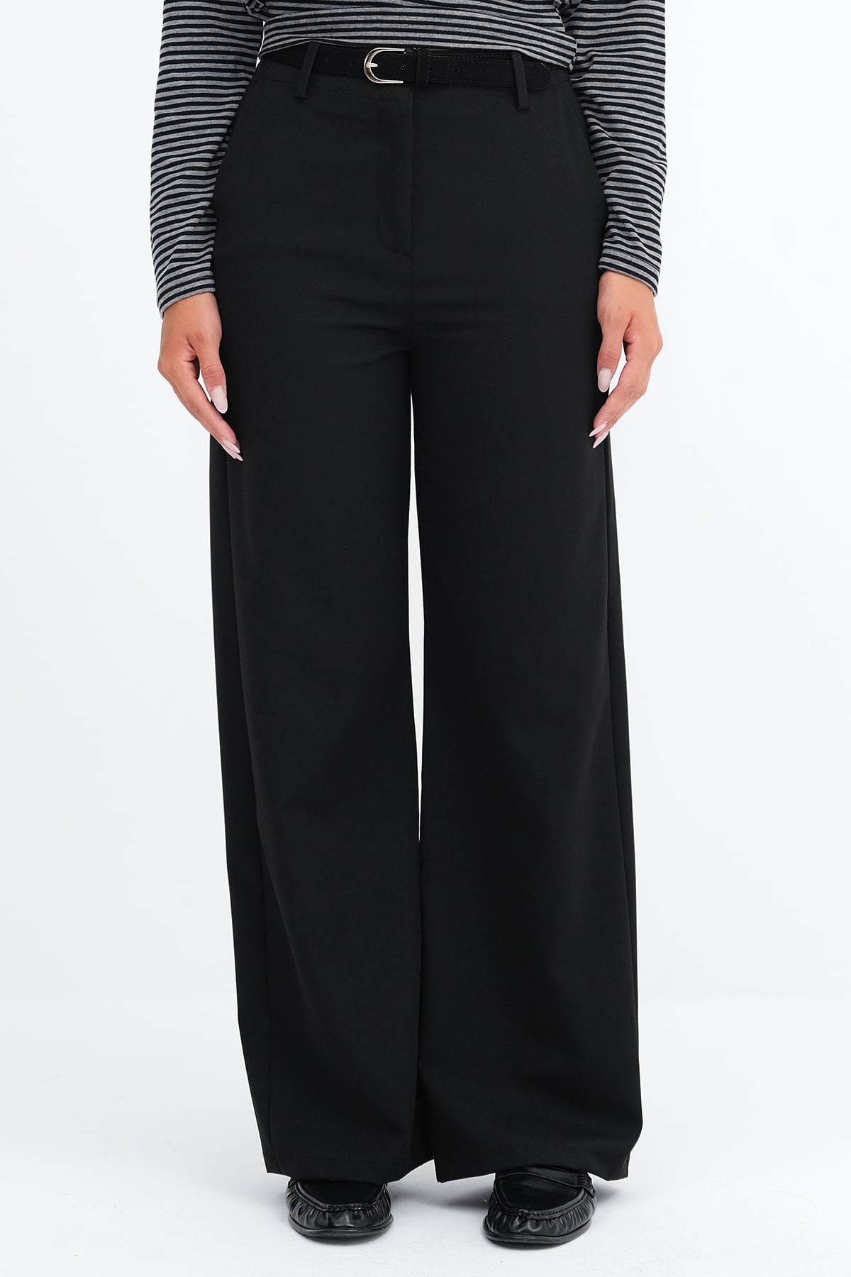 Belted Wide Leg Pants