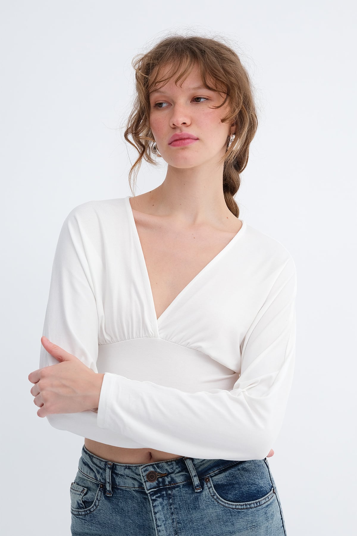 Ecru_V-Neck-Long-Sleeve-Blouse-addax