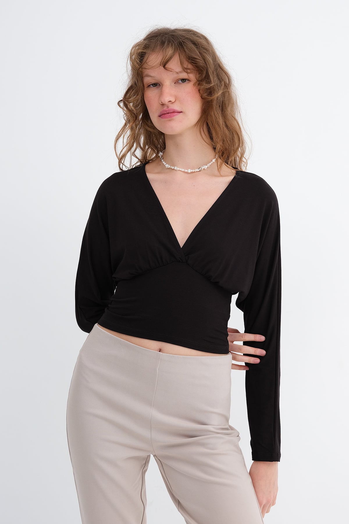 Bitter-Coffee_V-Neck-Long-Sleeve-Blouse-addax