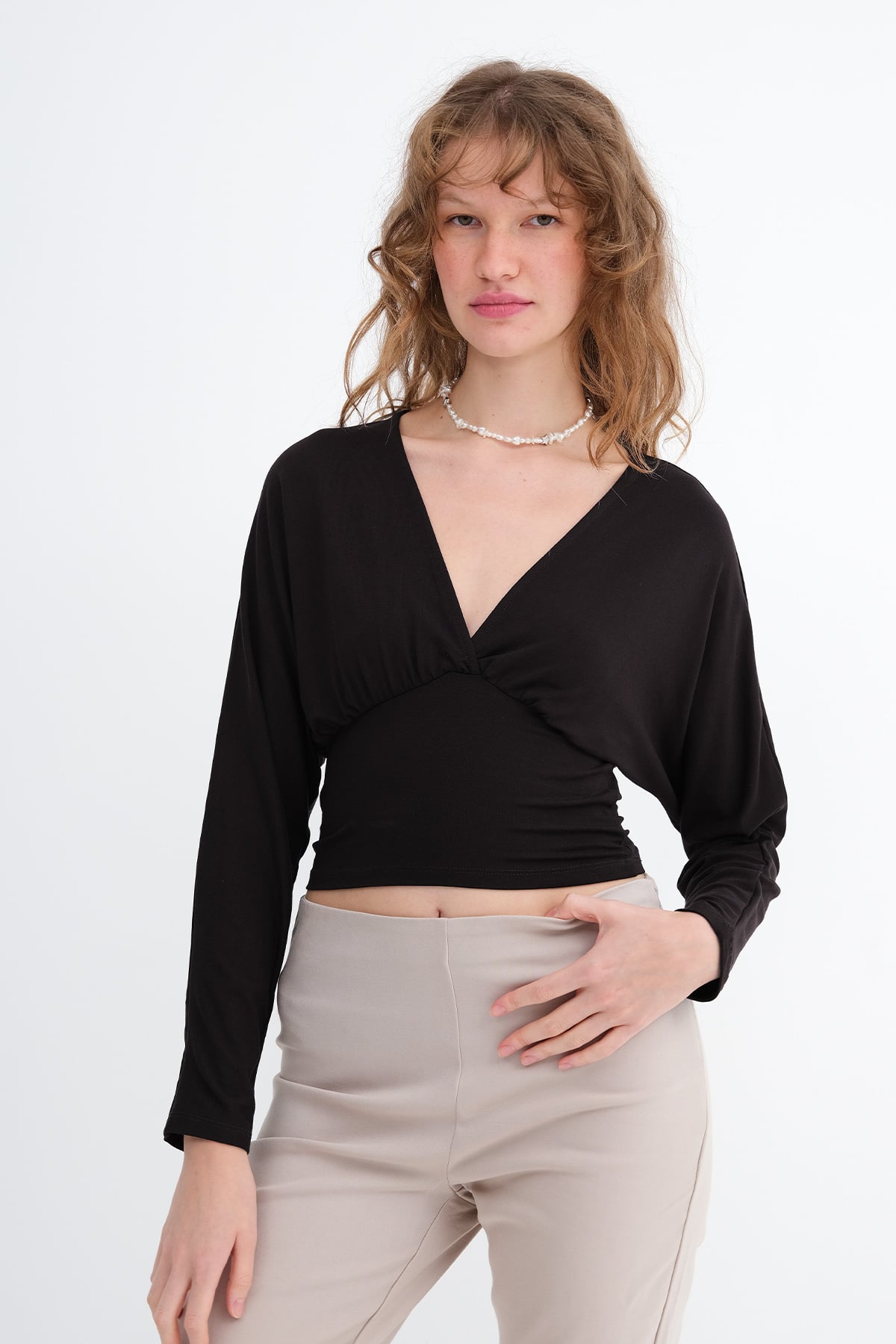 Bitter-Coffee_V-Neck-Long-Sleeve-Blouse-addax