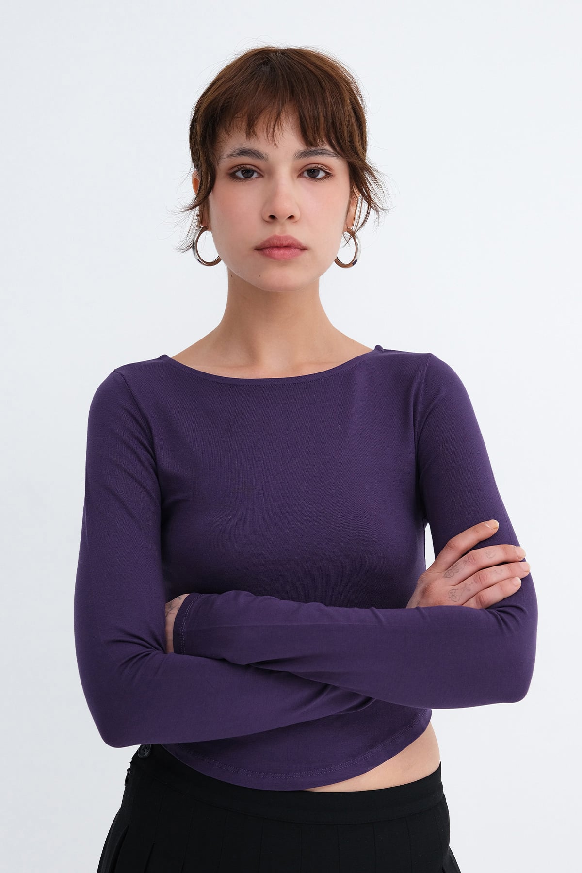 Purple_Bisiklet-Yaka-Basic-Bluz-B1025-addax