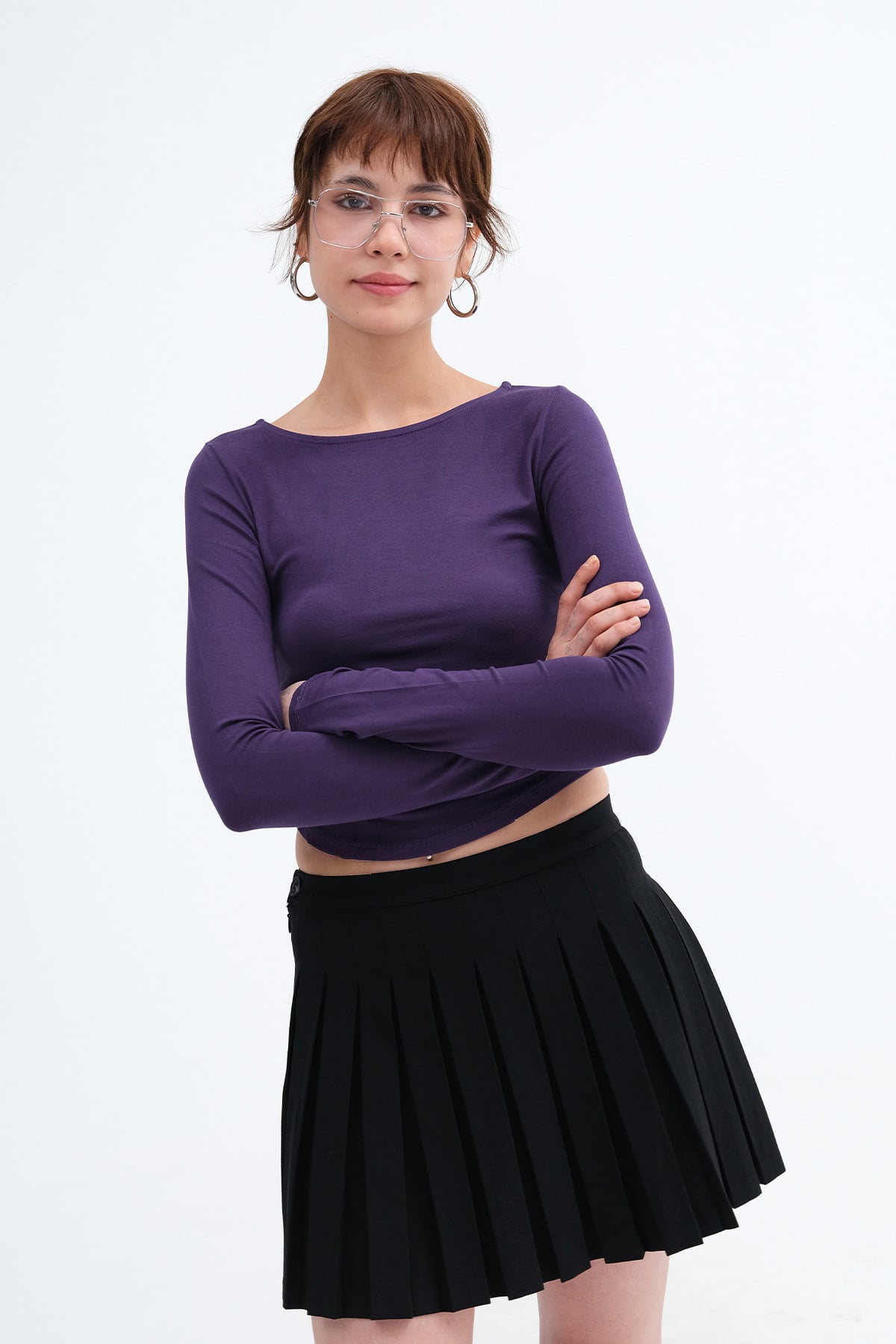 Purple_Bisiklet-Yaka-Basic-Bluz-B1025-addax