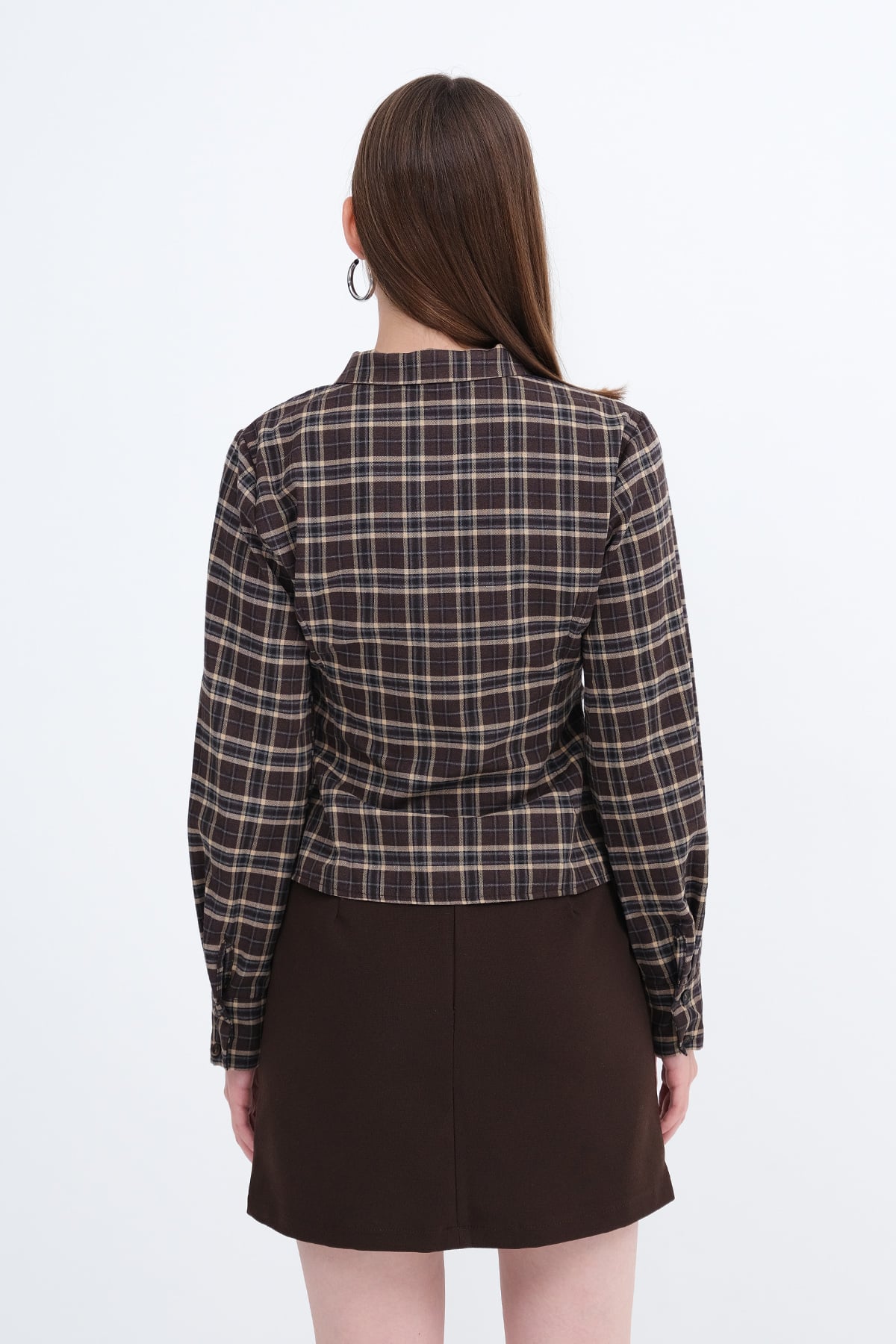 Brown_Pleated-Detail-Checked-Shirt-addax