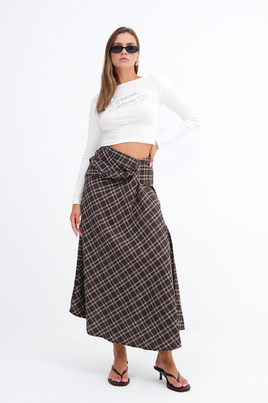 Brown_Checked-Midi-Skirt-addax