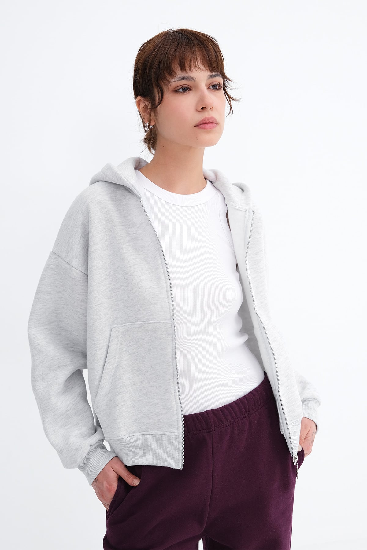 Snow-Melange_Brushed-Fleece-Zip-Up-Sweatshirt-addax