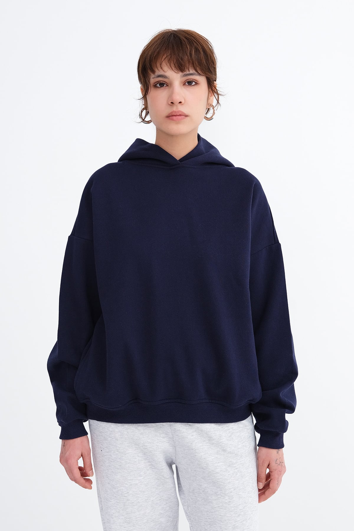 Dark-Night-Blue_Hooded-Brushed-Sweatshirt-addax