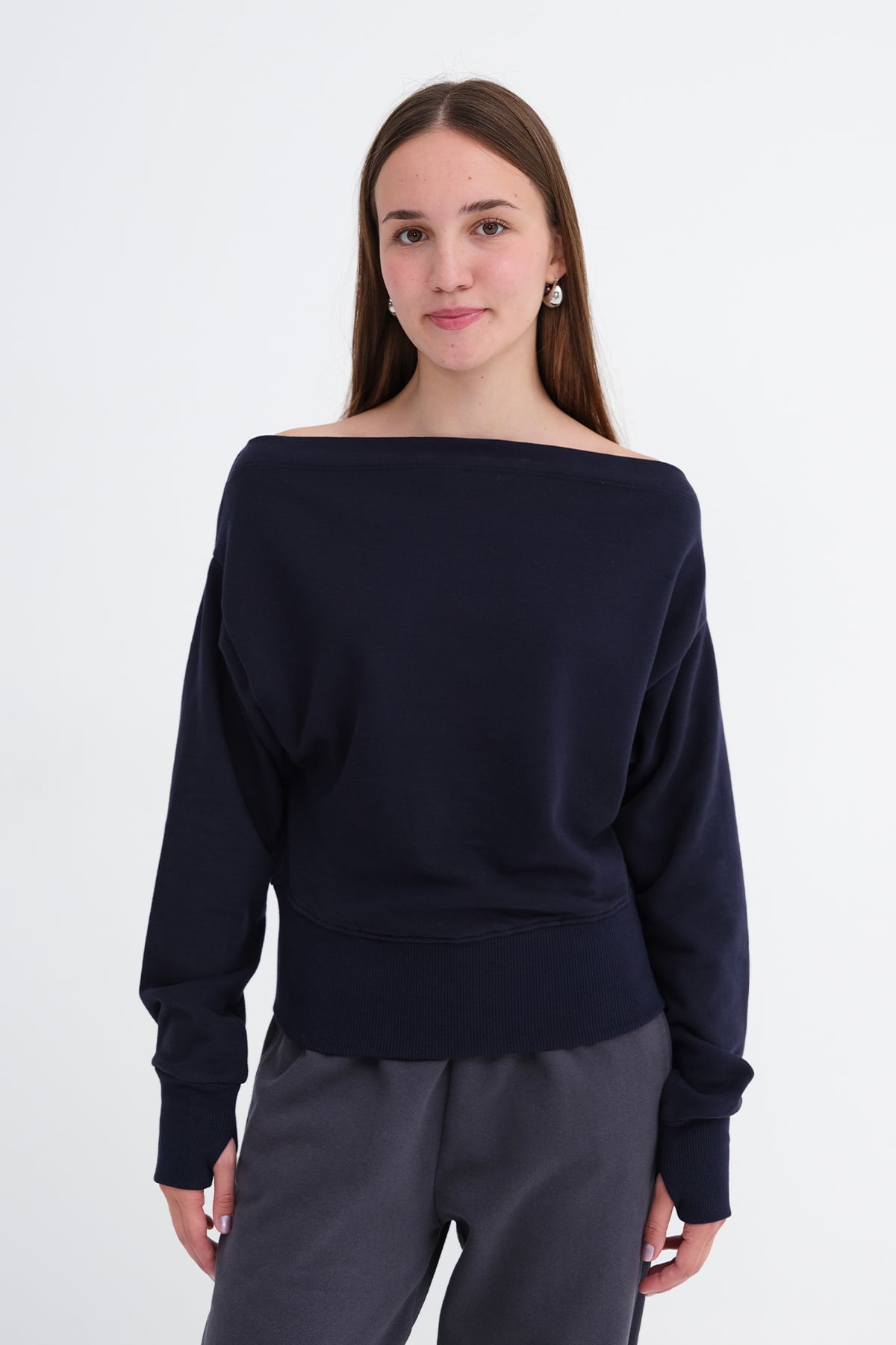 Dark-Night-Blue_Boat-Neck-Crop-Sweatshirt-addax