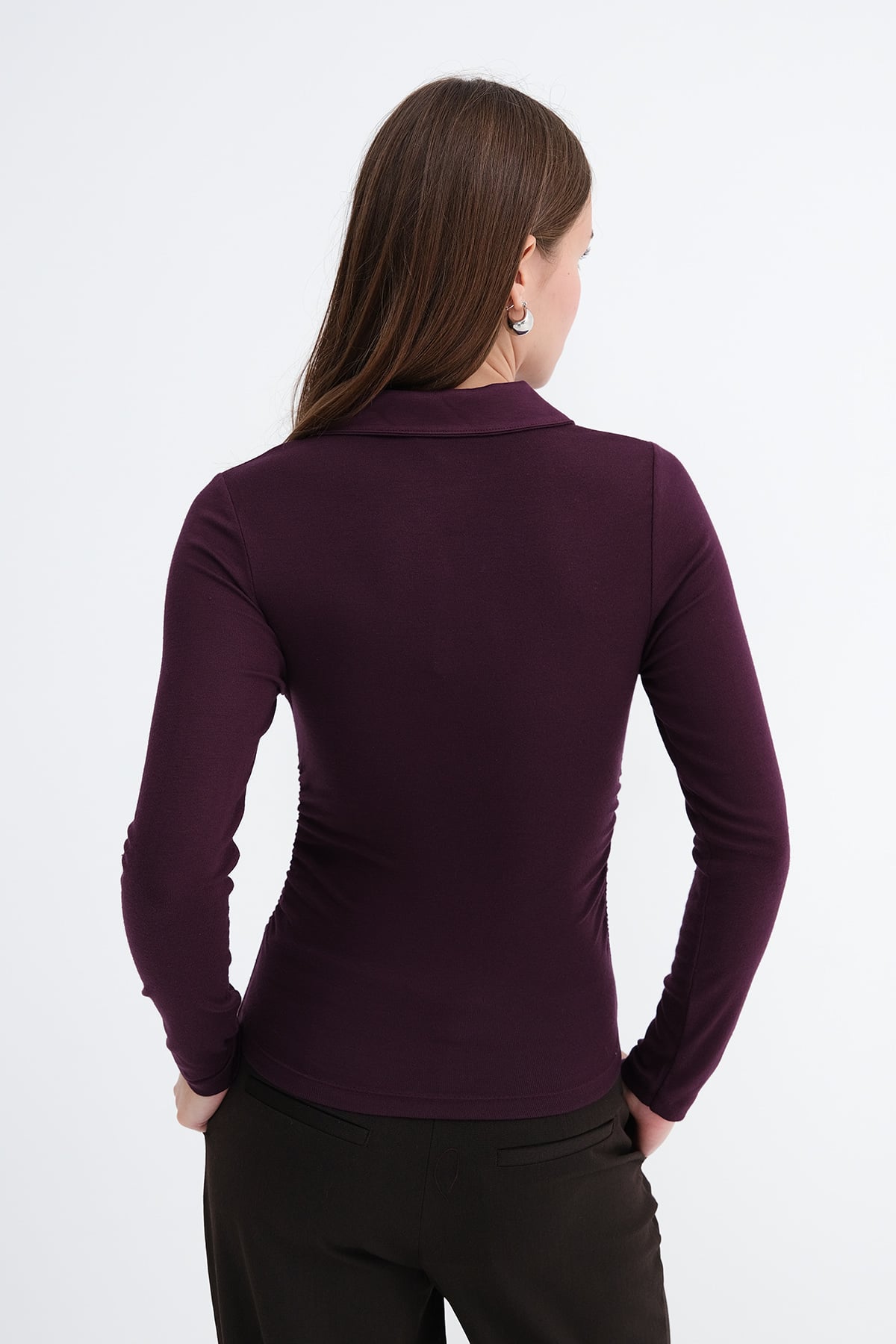 Gardenia_Polo-Collar-Ruched-Blouse-addax