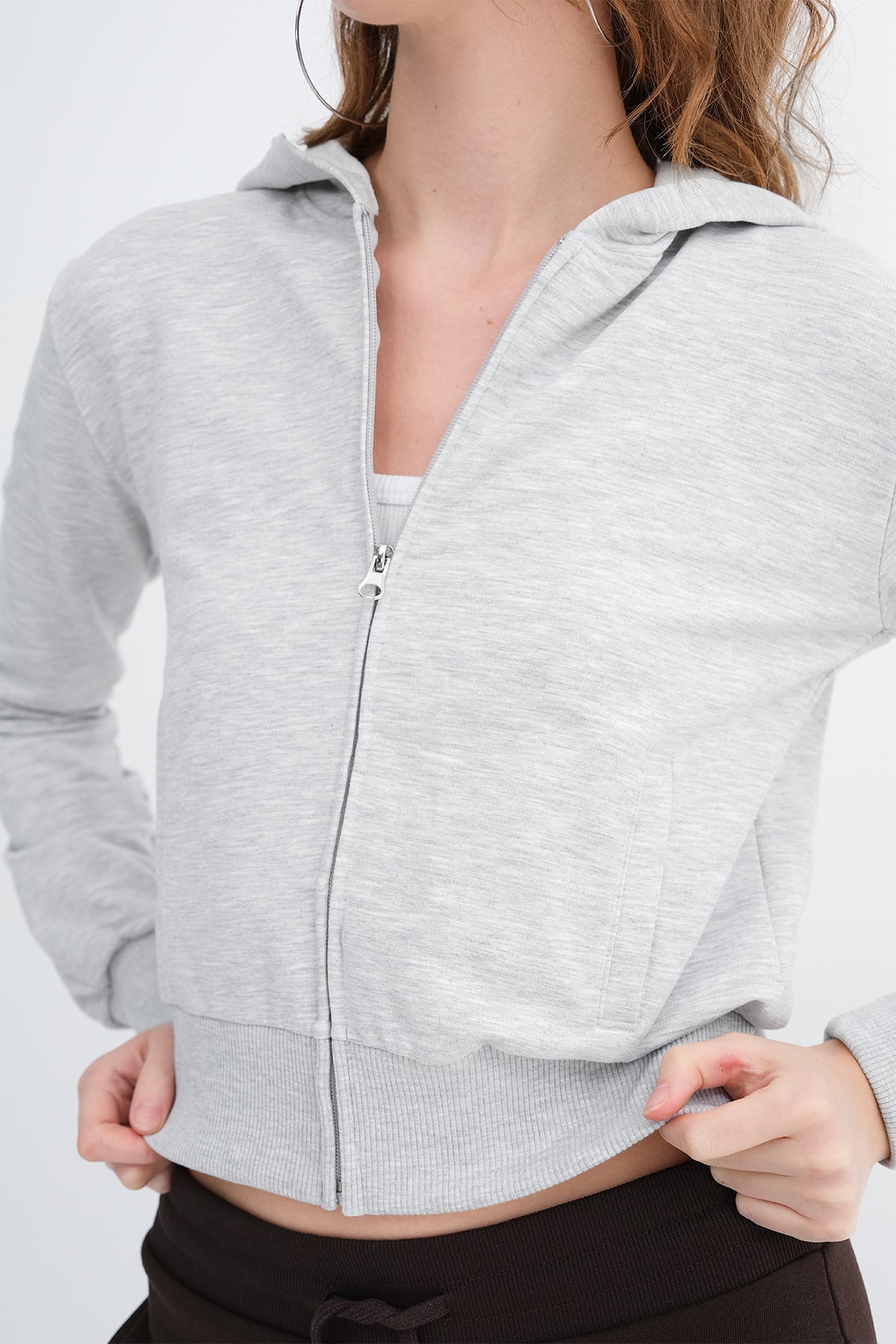 Grey-Melange_Hooded-Zip-Up-Sweatshirt-addax