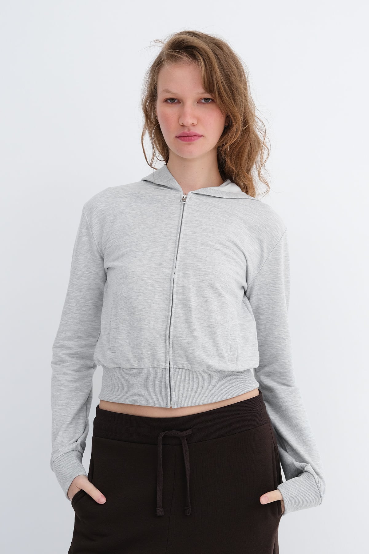 Grey-Melange_Hooded-Zip-Up-Sweatshirt-addax