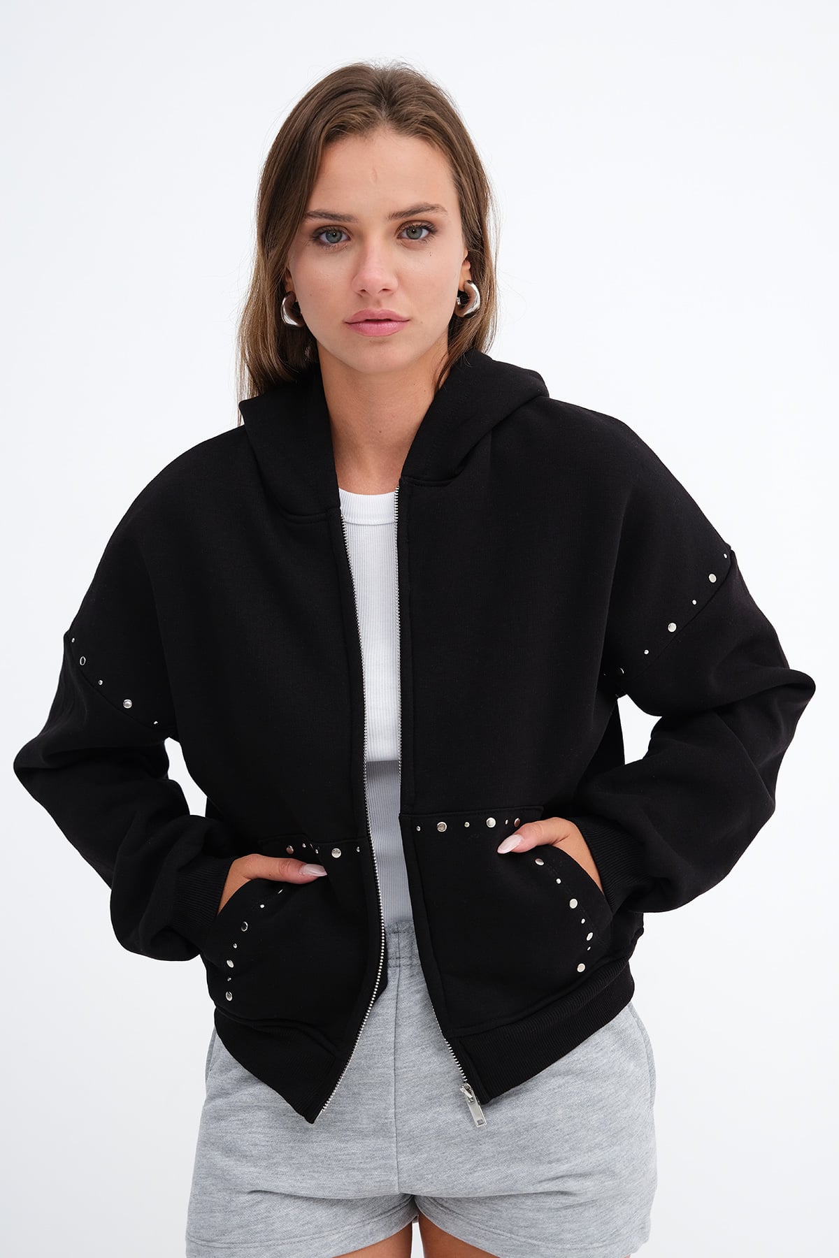 Black_Stud-Detail-Fleece-Cardigan-addax