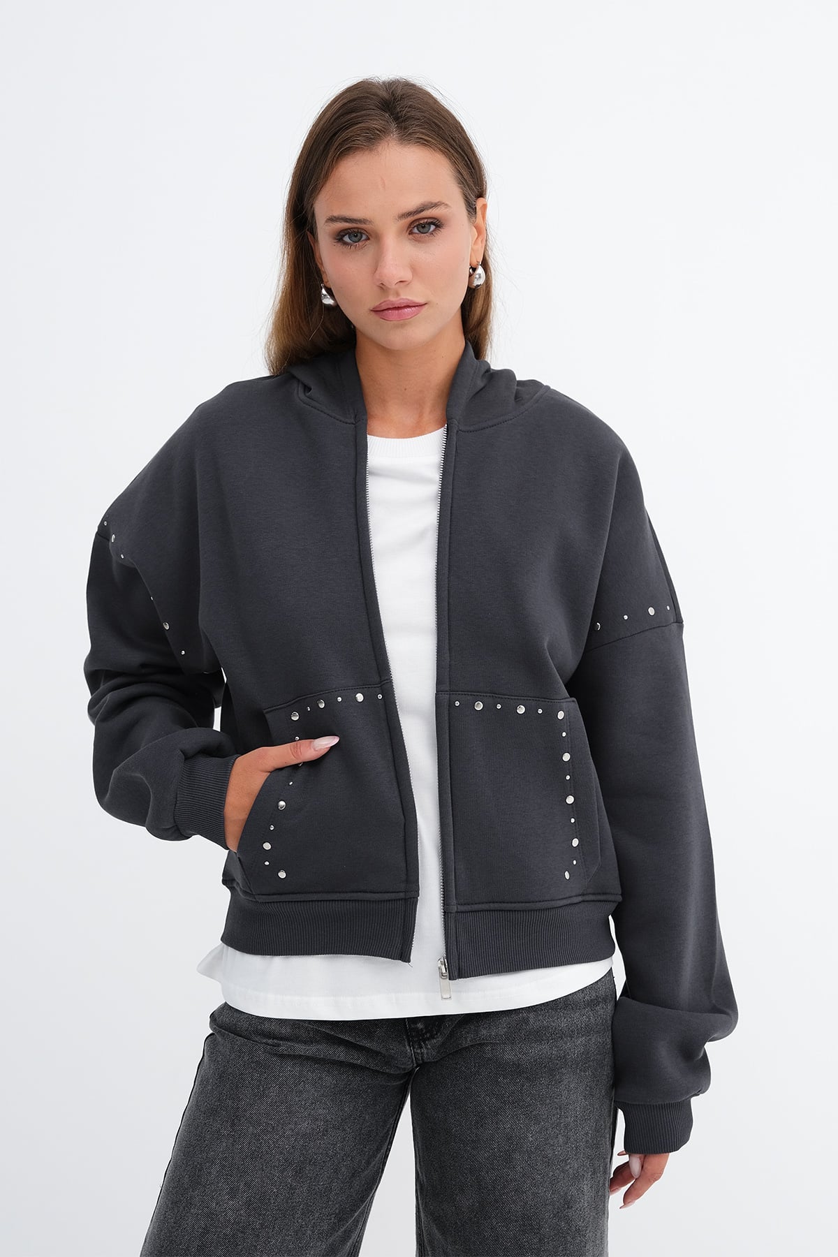Charcoal_Stud-Detail-Fleece-Cardigan-addax