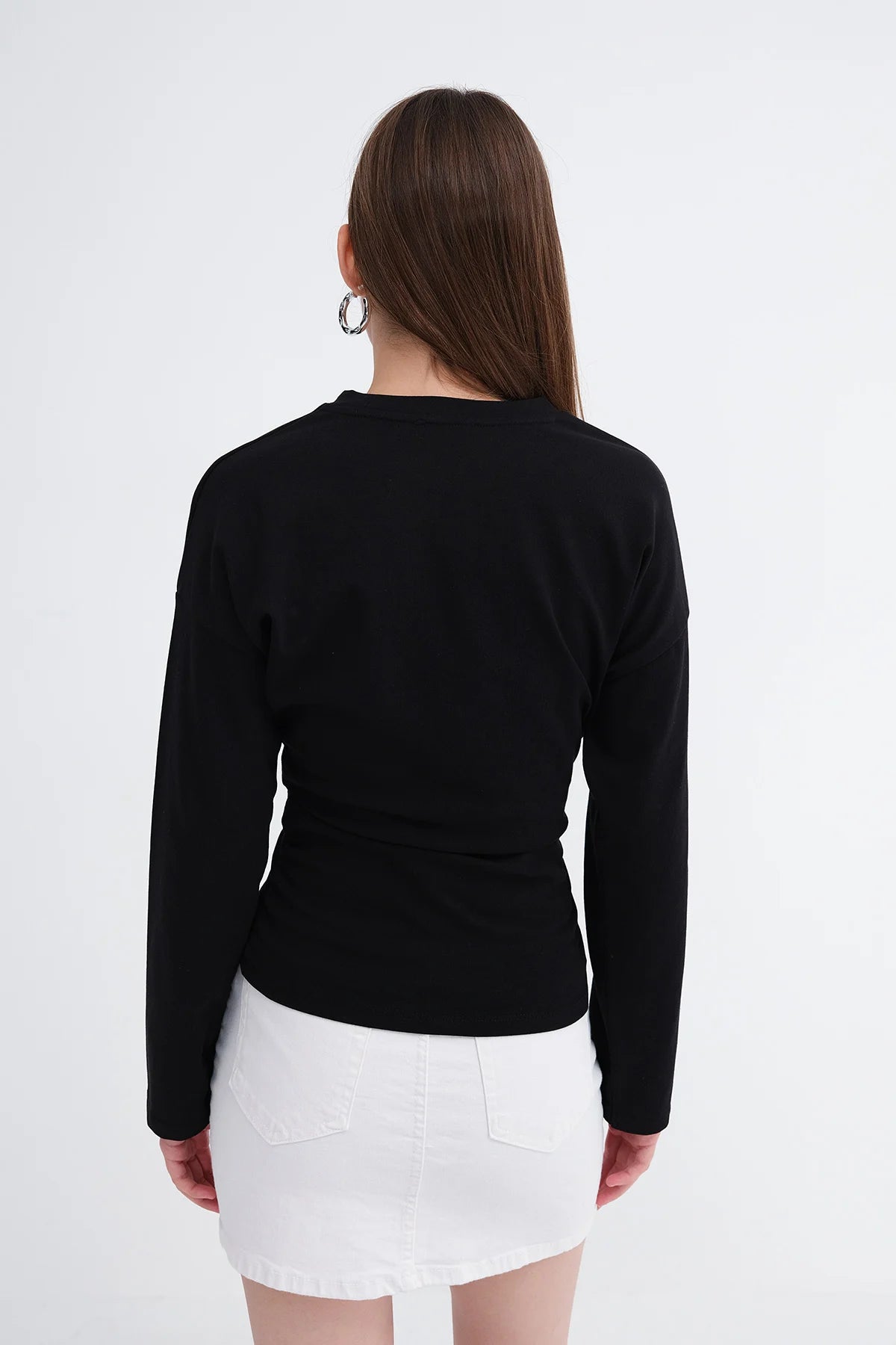 Black_Ruched-Long-Sleeve-T-shirt-addax