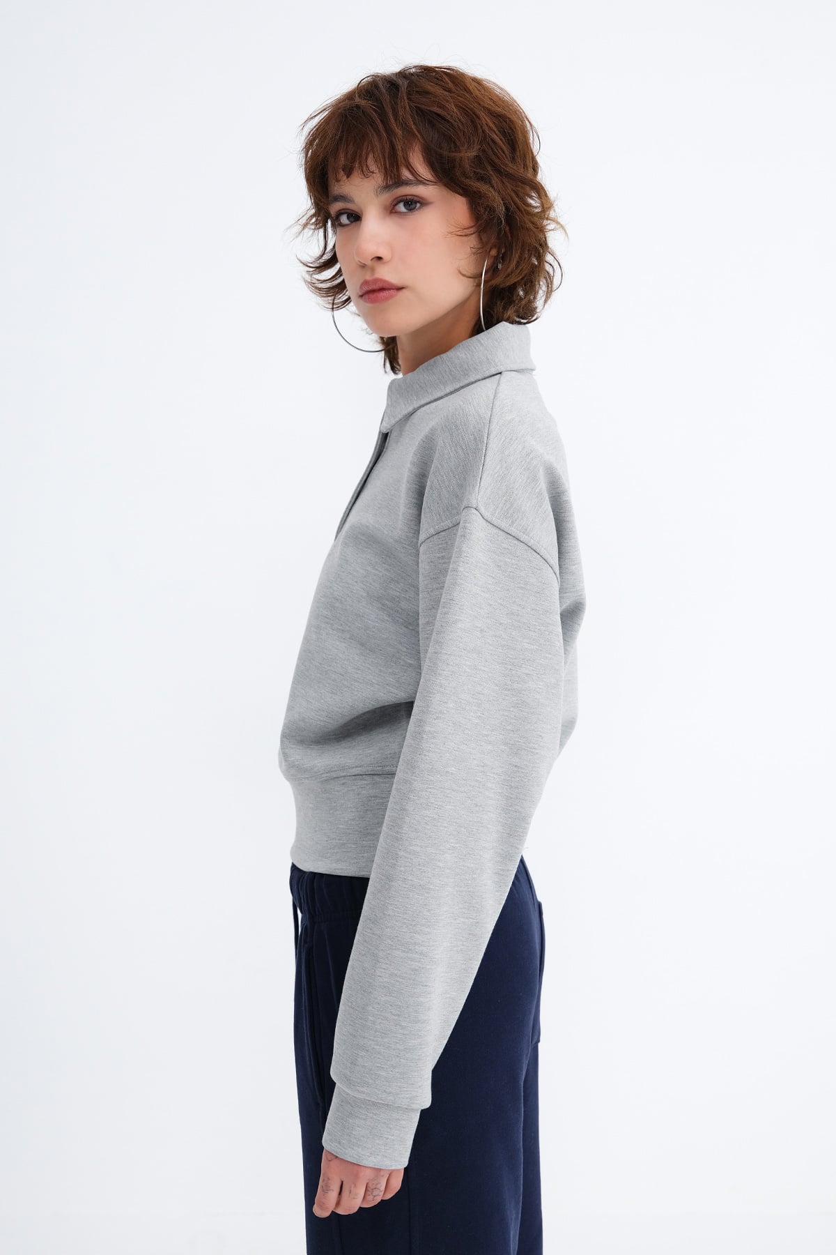 Grey-Melange_Button-Neck-Sweatshirt-addax