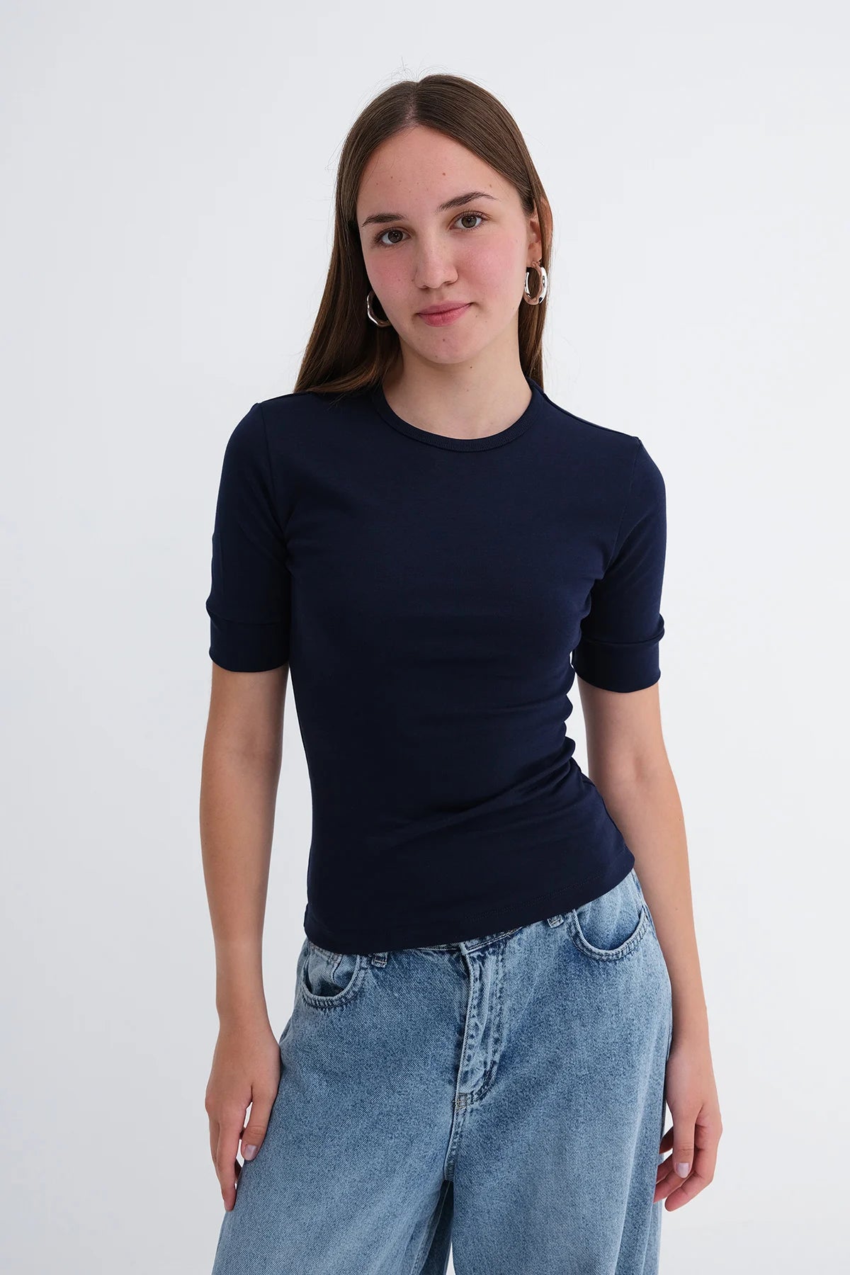 Night-Blue_Crew-Neck-T-shirt-addax