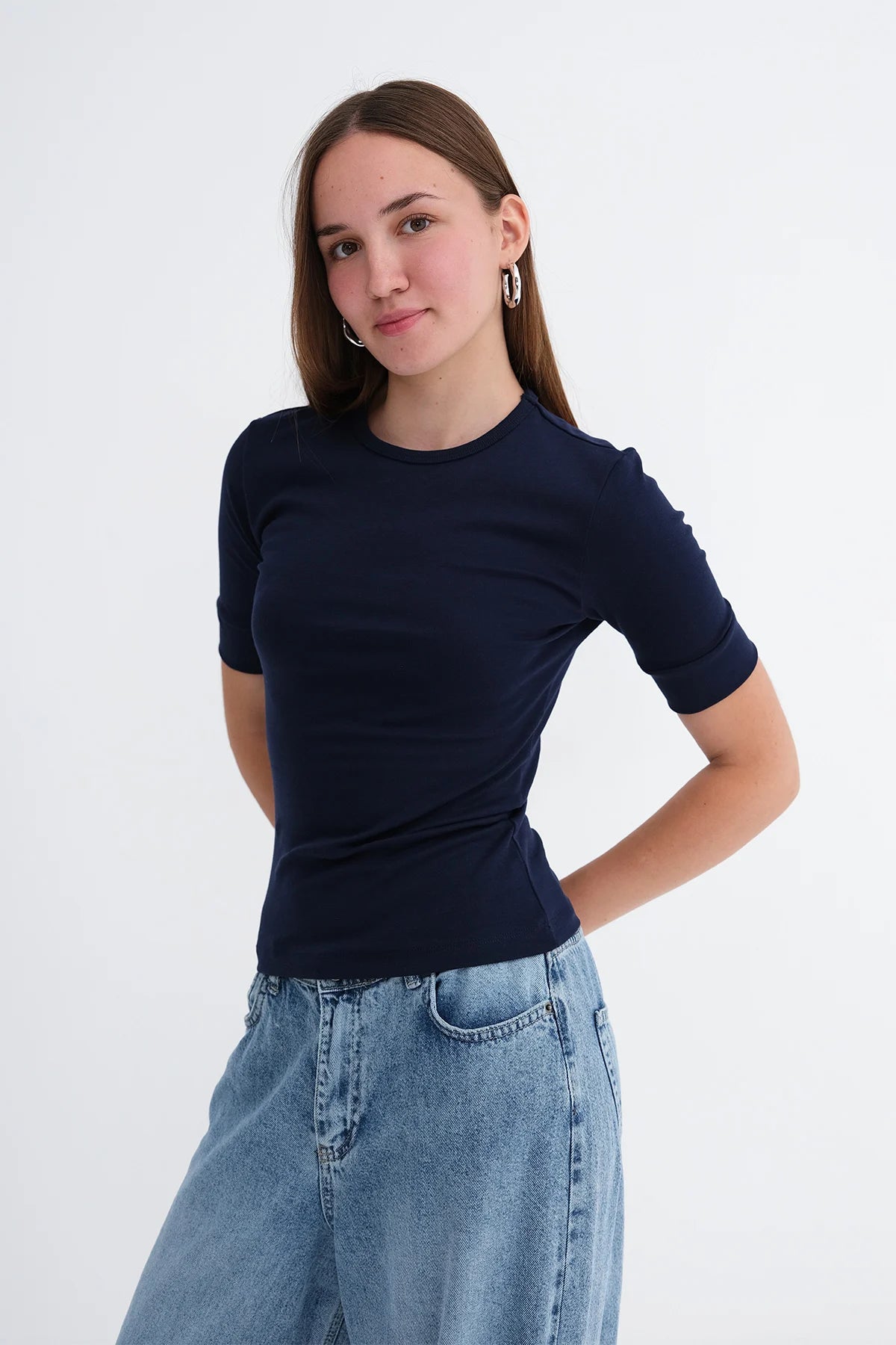 Night-Blue_Crew-Neck-T-shirt-addax